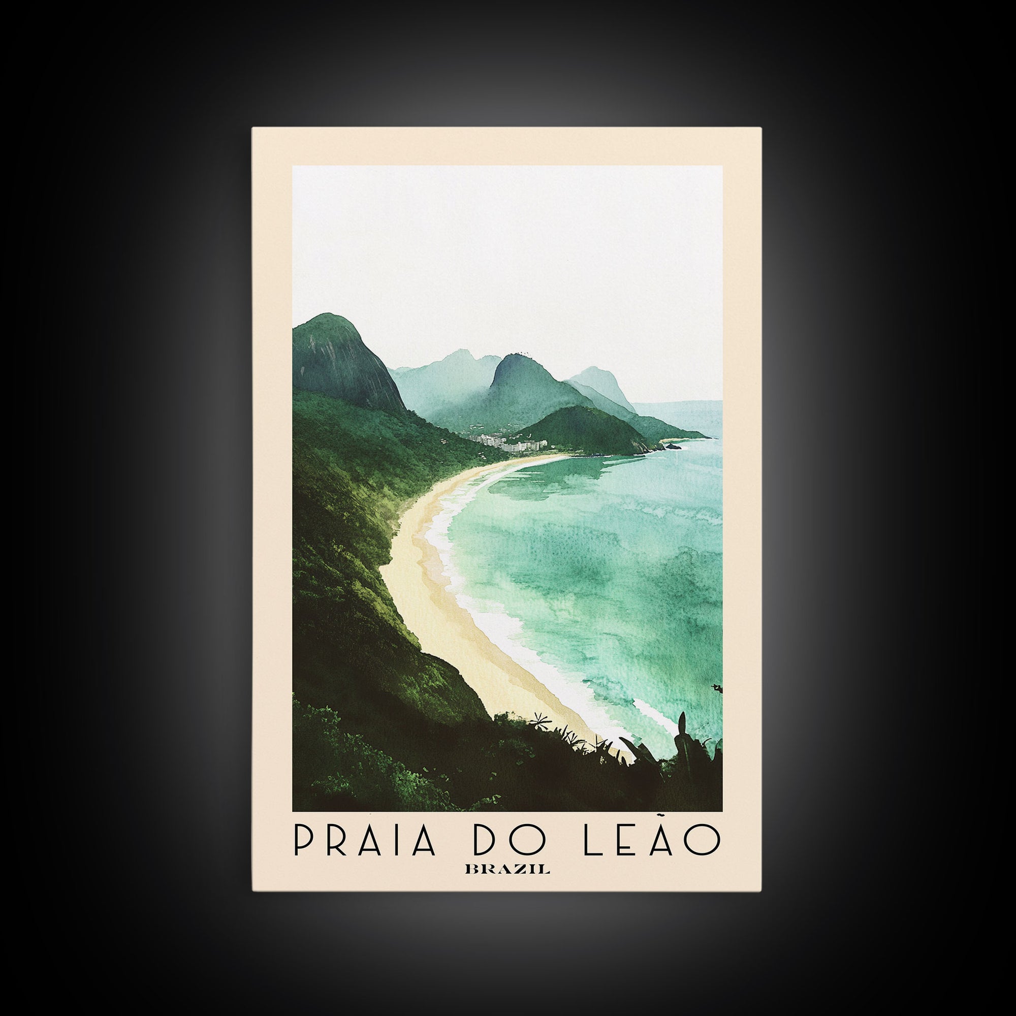 Praia do Leão, Brazil Watercolor Print, Vacation Gift, Brazil Wall Art, Beach Painting, Beach Decor, Beach Or Lakehouse Art