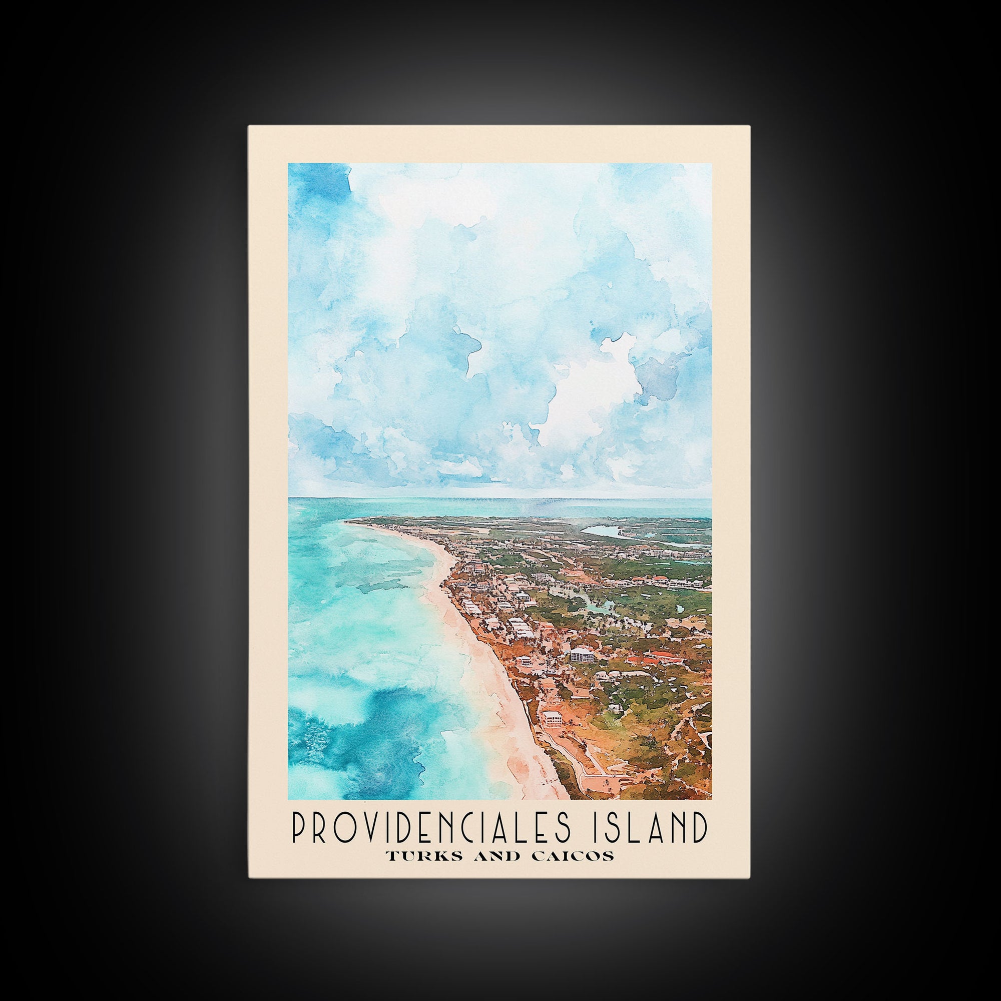 Providenciales Island, Turks and Caicos Watercolor Print, Vacation Gift, Turks and Caicos Wall Art, Vacation Wall Art, Vacatation Memories, Beach Decor, Beach Or Lakehouse Art