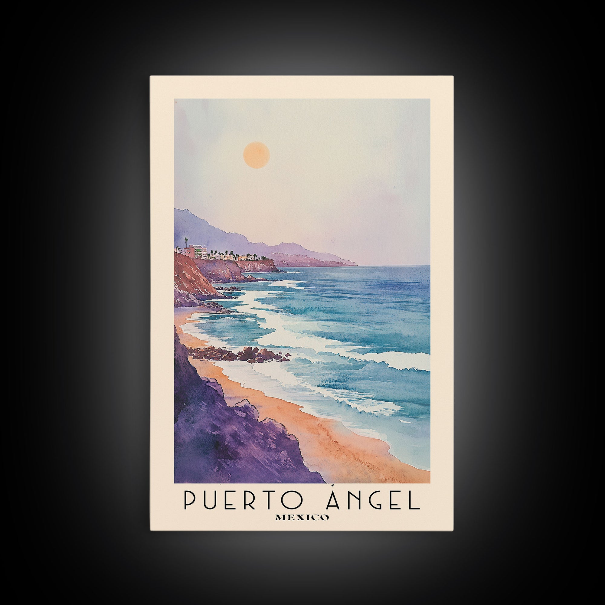 Puerto Ángel, Mexico Watercolor Print, Vacation Gift, Mexico Wall Art, Beach Painting, Beach Decor, Beach Or Lakehouse Art