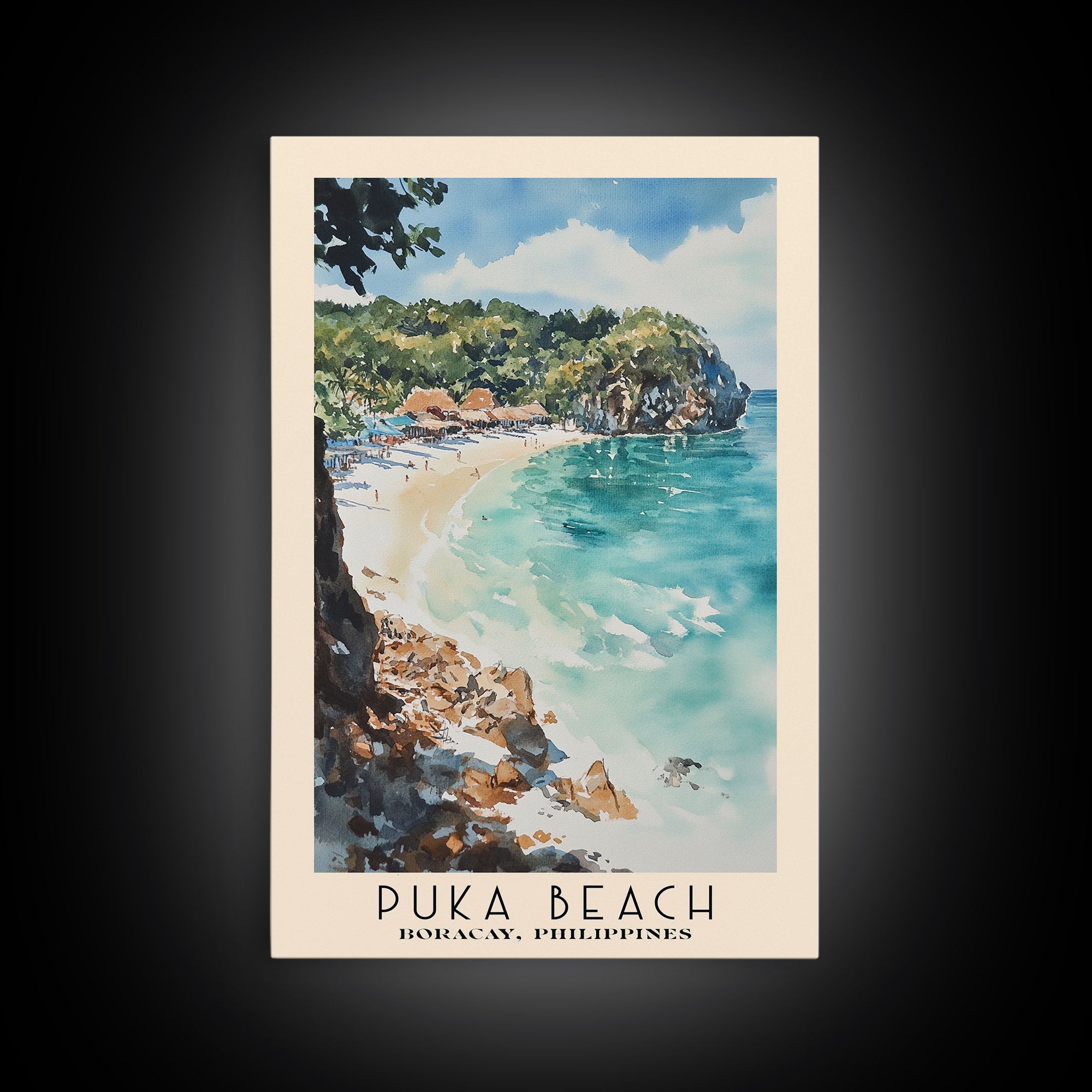 Puka Beach, Boracay, Philippines Watercolor Print, Vacation Gift, Boracay, Philippines Wall Art, Beach Painting, Beach Decor, Beach Or Lakehouse Art