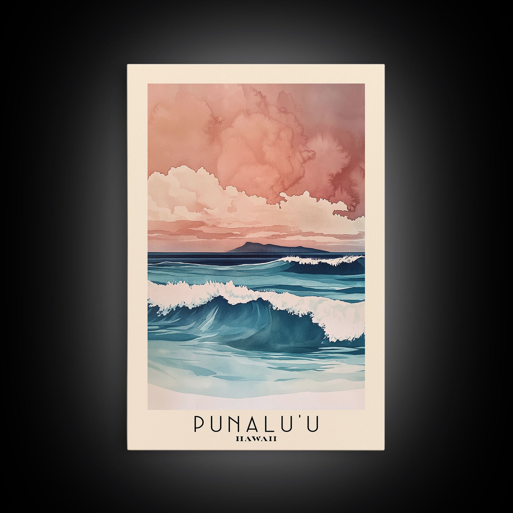 Punalu’u, Hawaii Watercolor Print, Vacation Gift, Hawaii Wall Art, Beach Painting, Beach Decor, Beach Or Lakehouse Art