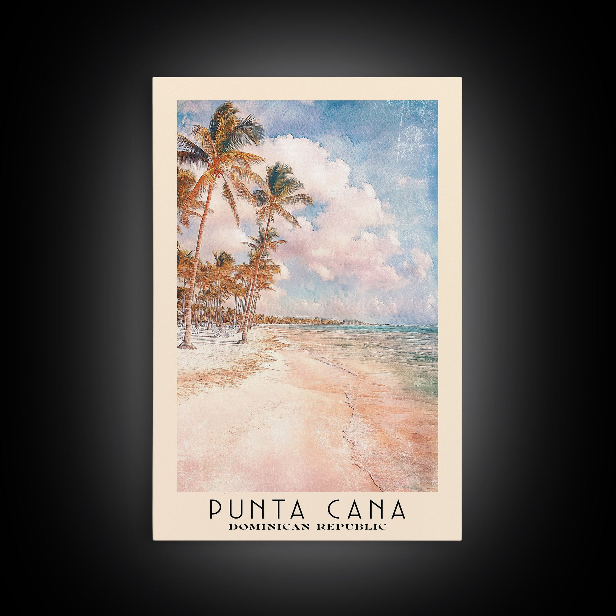 Punta Cana, Dominican Republic Watercolor Beach Print, Vacation Gift, Dominican Republic Wall Art, Beach Painting, Beach Decor, Beach Painting