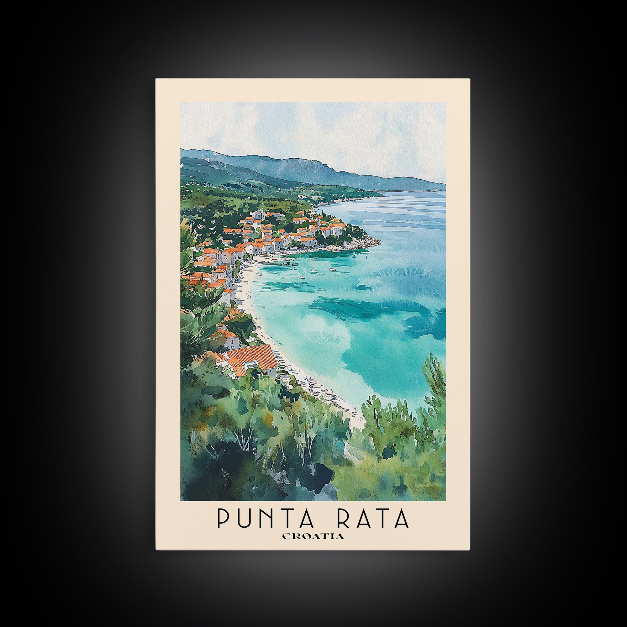 Punta Rata, Croatia Watercolor Print, Vacation Gift, Croatia Wall Art, Vacation Wall Art, Vacatation Memories, Beach Decor, Beach Or Lakehouse Art