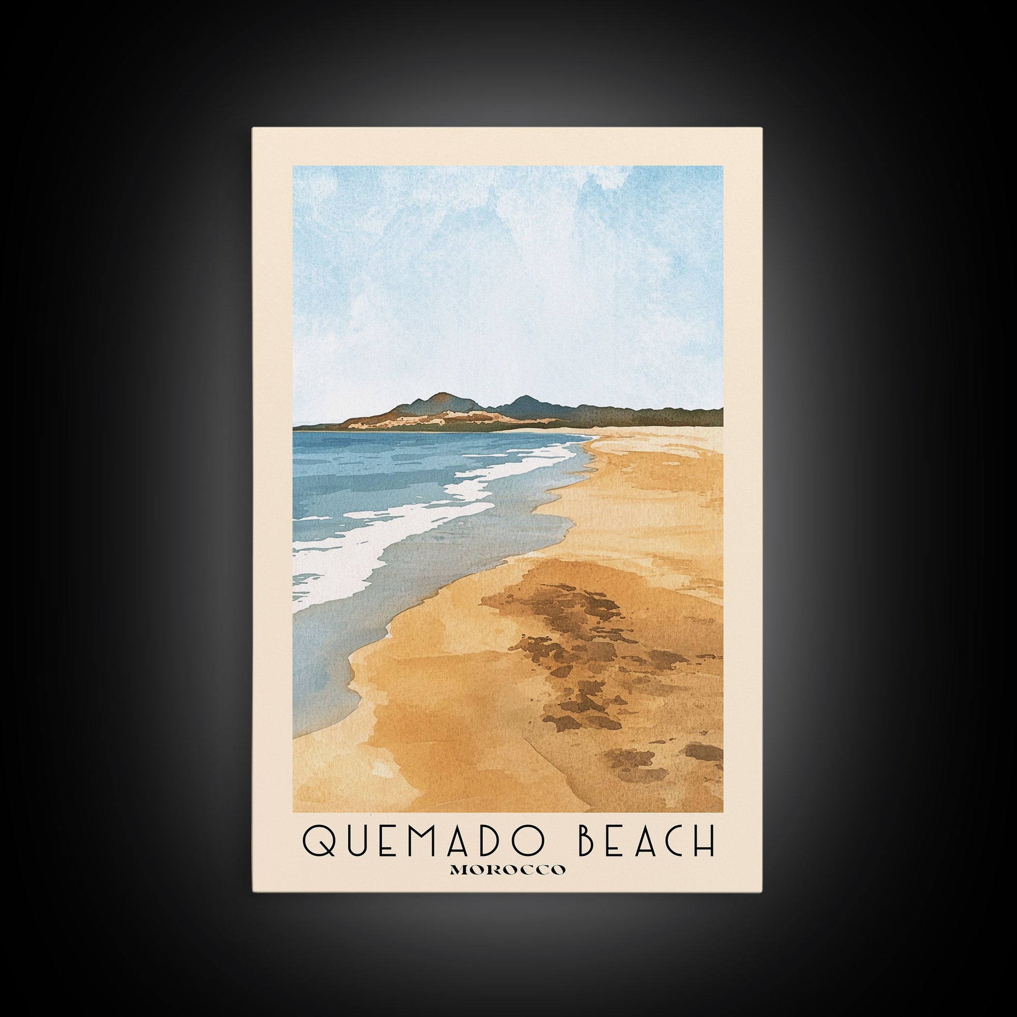 Quemado Beach, Morocco Watercolor Print, Vacation Gift, Morocco Wall Art, Vacation Wall Art, Vacatation Memories, Beach Decor, Beach Or Lakehouse Art