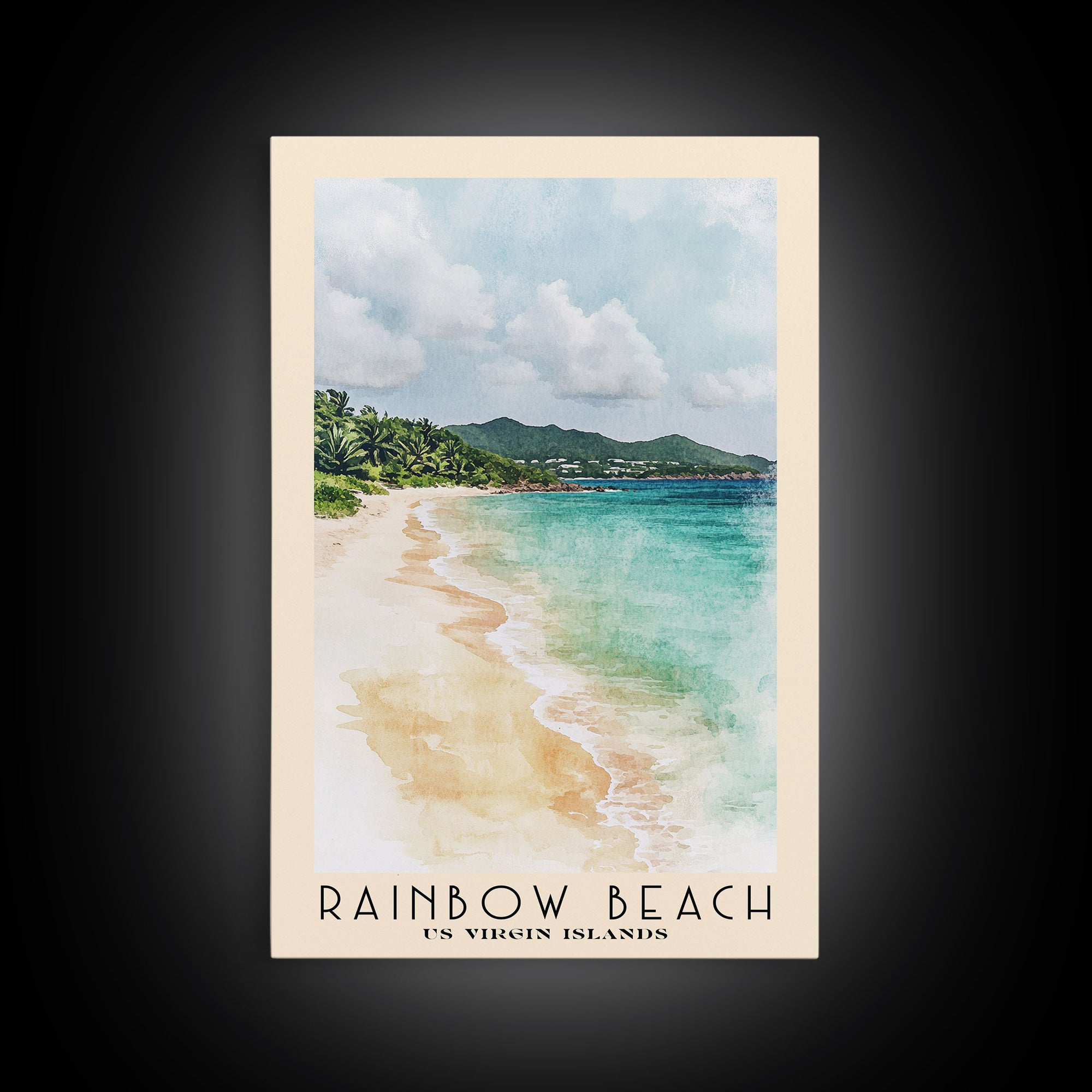 Rainbow Beach, US Virgin islands Watercolor Print, Vacation Gift, US Virgin islands Wall Art, Beach Painting, Beach Decor, Beach Or Lakehouse Art