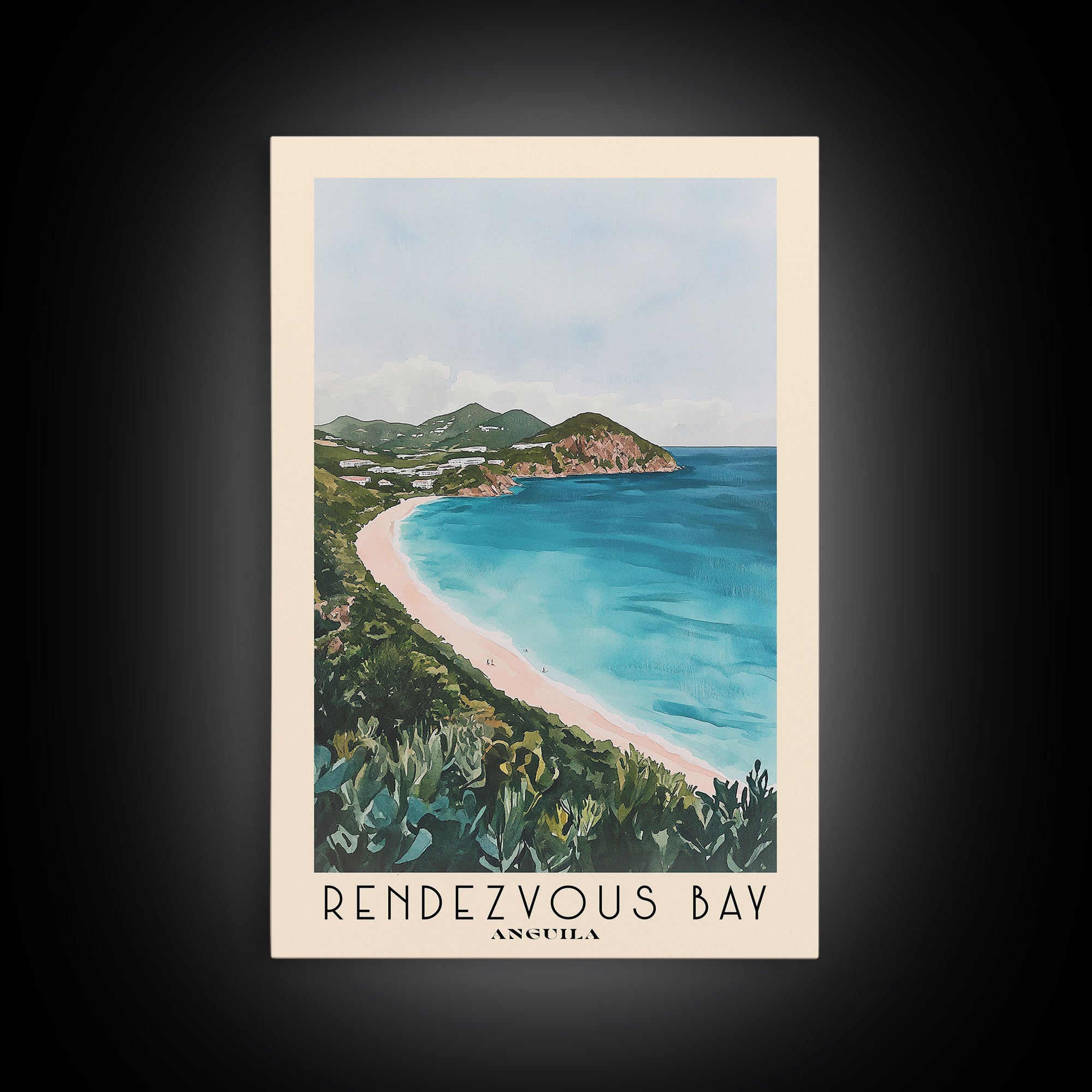 Rendezvous Bay, Anguila Watercolor Print, Vacation Gift, Anguila Wall Art, Beach Painting, Beach Decor, Beach Or Lakehouse Art