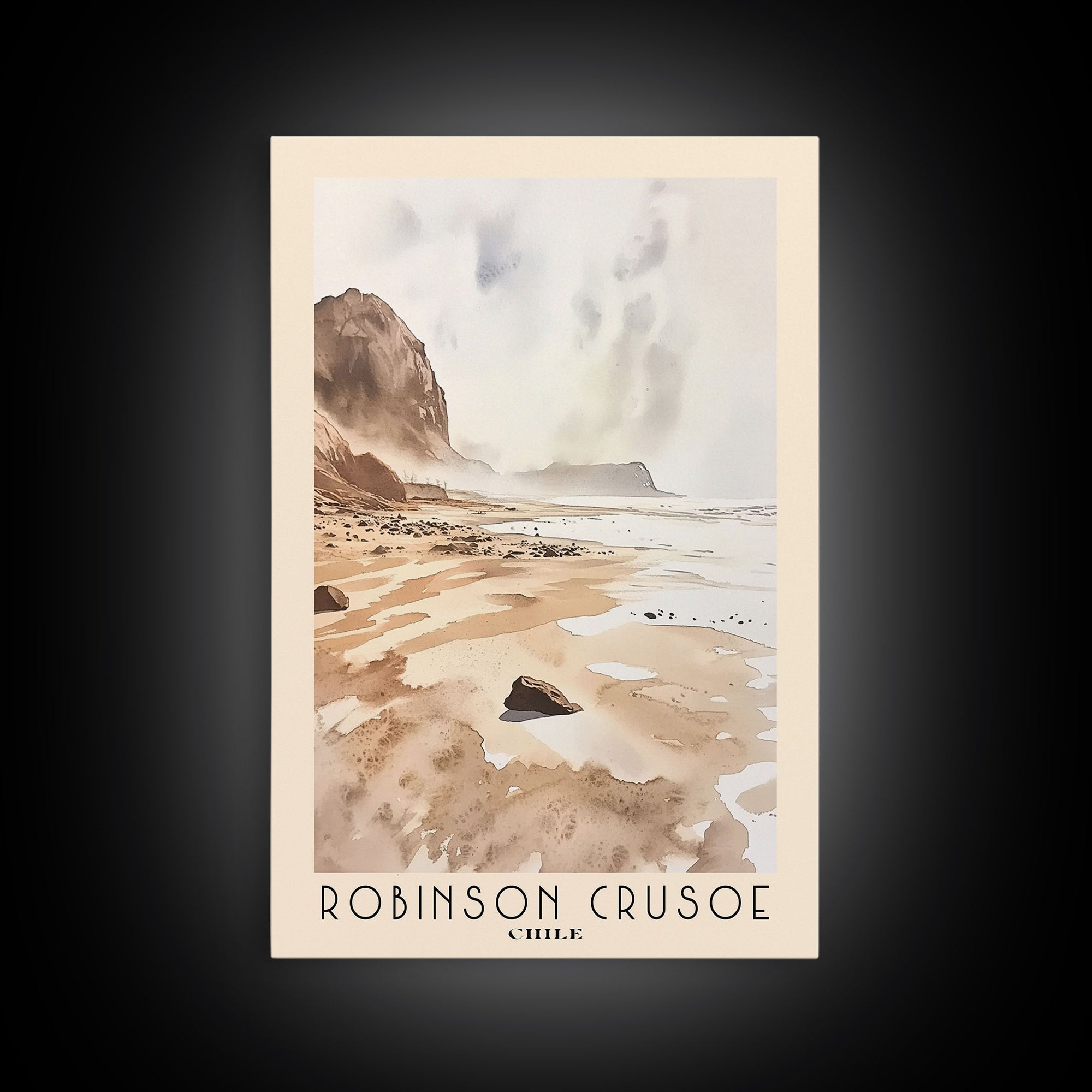 Robinson Crusoe, Chile Watercolor Print, Vacation Gift, Chile Wall Art, Vacation Wall Art, Vacatation Memories, Beach Decor, Beach Or Lakehouse Art