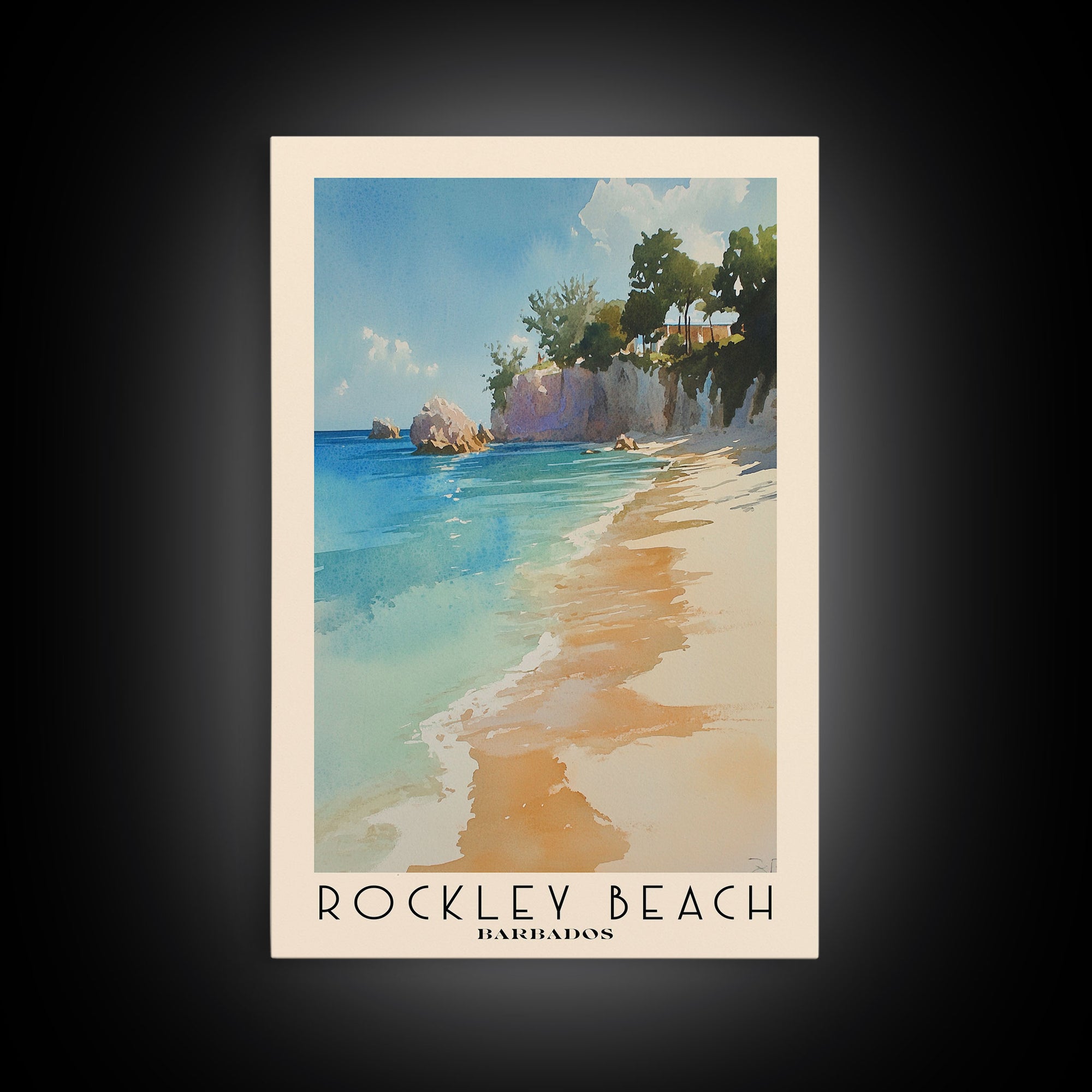 Rockley Beach, Barbados Watercolor Print, Vacation Gift, Barbados Wall Art, Beach Painting, Beach Decor, Beach Or Lakehouse Art