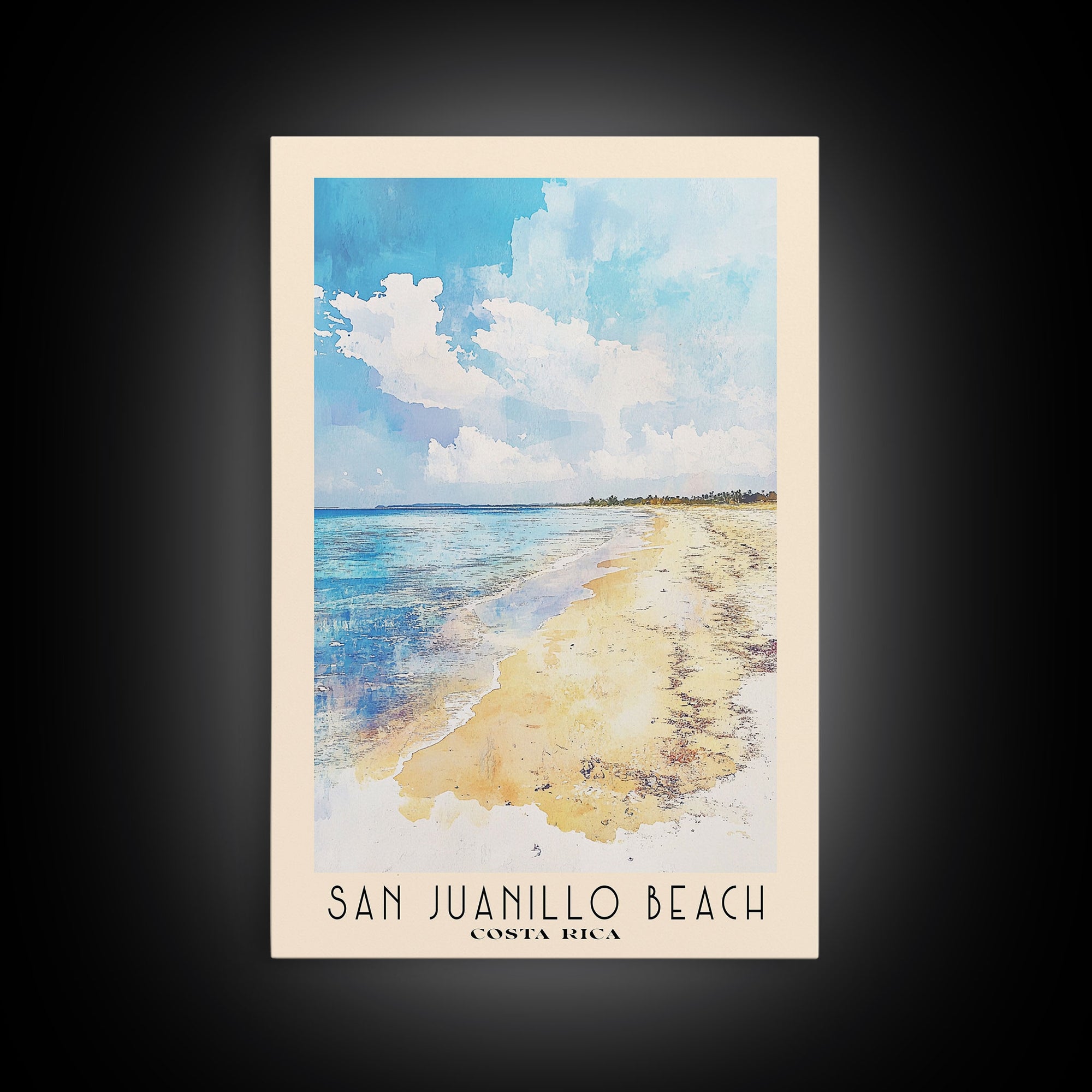 San Juanillo Beach, Costa Rica Watercolor Print, Vacation Gift, Costa Rica Wall Art, Beach Painting, Beach Decor, Beach Or Lakehouse Art