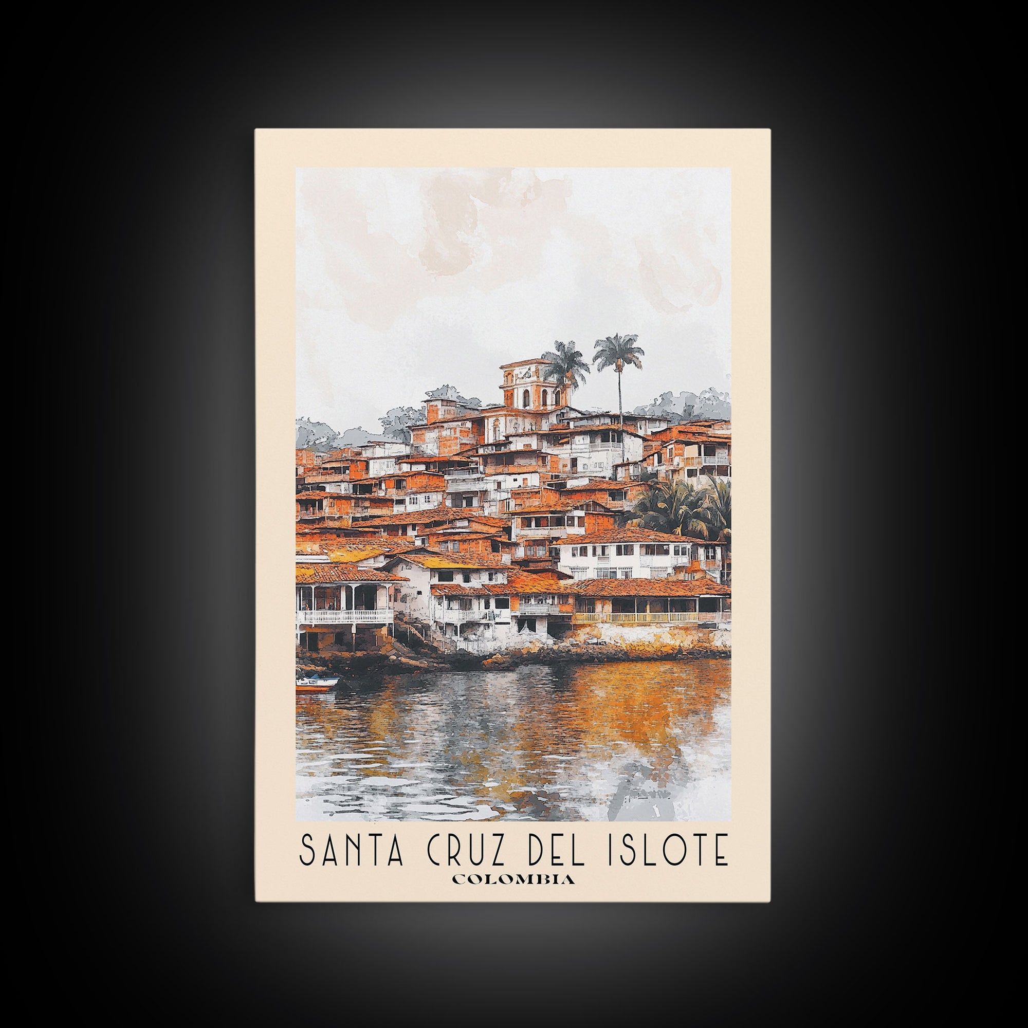 Santa Cruz del Islote, Colombia Watercolor Print, Vacation Gift, Colombia Wall Art, Vacation Wall Art, Vacatation Memories, Beach Decor, Beach Or Lakehouse Art