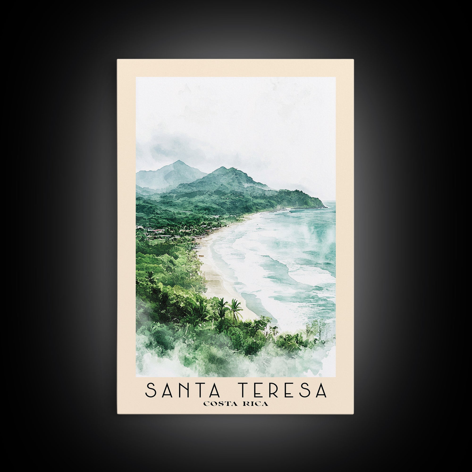 Santa Teresa, Costa Rica Watercolor Print, Vacation Gift, Costa Rica Wall Art, Vacation Wall Art, Vacatation Memories, Beach Decor, Beach Or Lakehouse Art