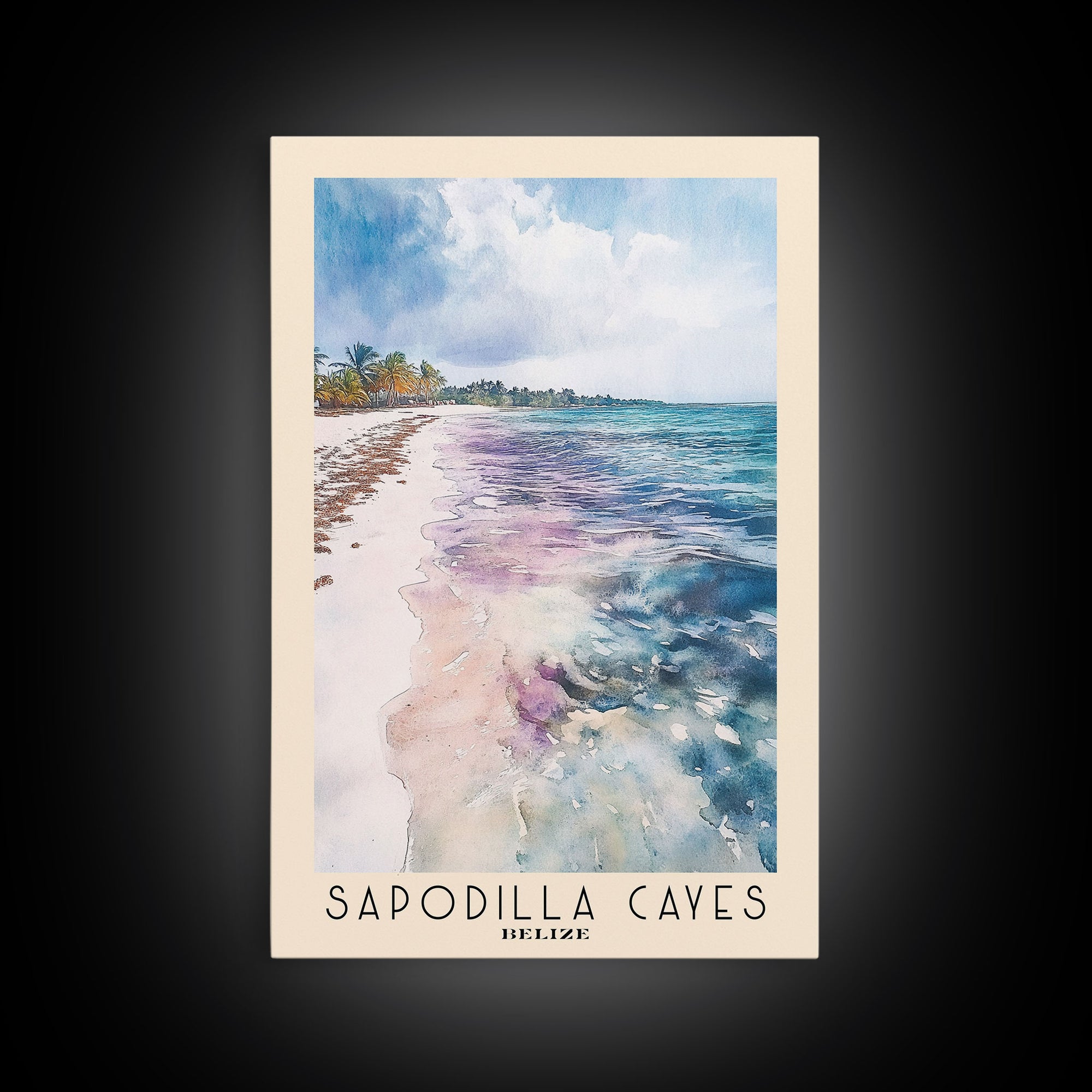 Sapodilla Cayes, Belize Watercolor Print, Vacation Gift, Belize Wall Art, Beach Painting, Beach Decor, Beach Or Lakehouse Art