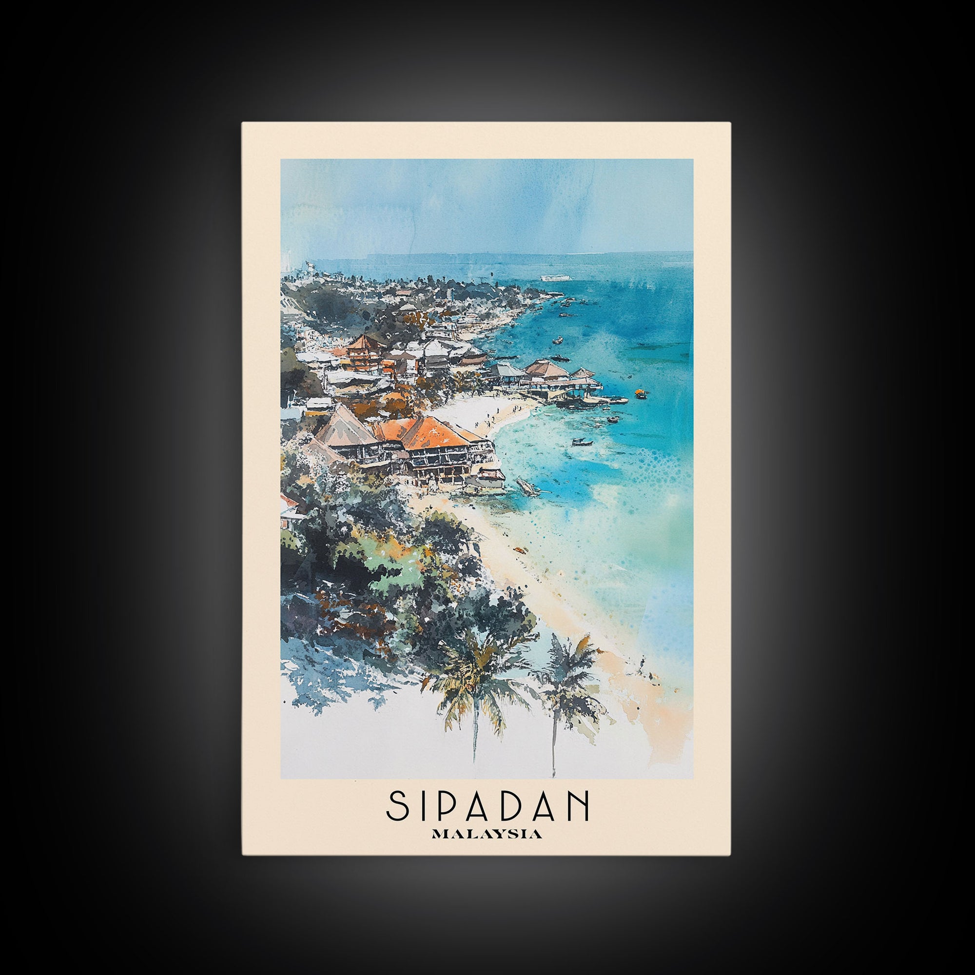 Sipadan, Malaysia Watercolor Print, Vacation Gift, Malaysia Wall Art, Vacation Wall Art, Vacatation Memories, Beach Decor, Beach Or Lakehouse Art