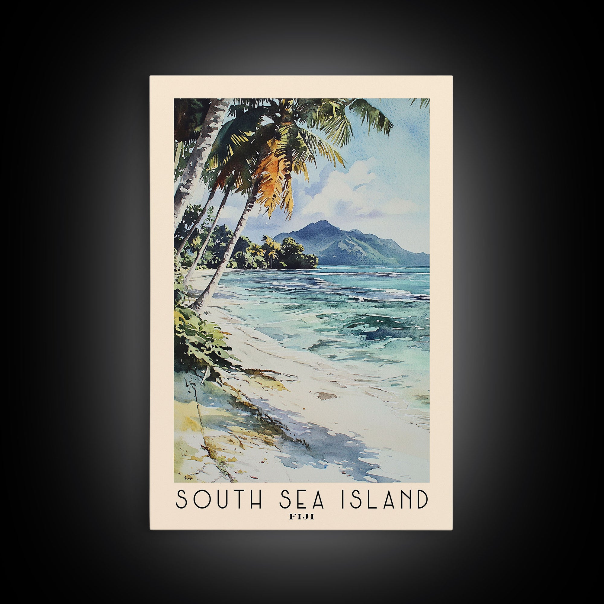 South Sea Island, Fiji Watercolor Print, Vacation Gift, Fiji Wall Art, Vacation Wall Art, Vacatation Memories, Beach Decor, Beach Or Lakehouse Art