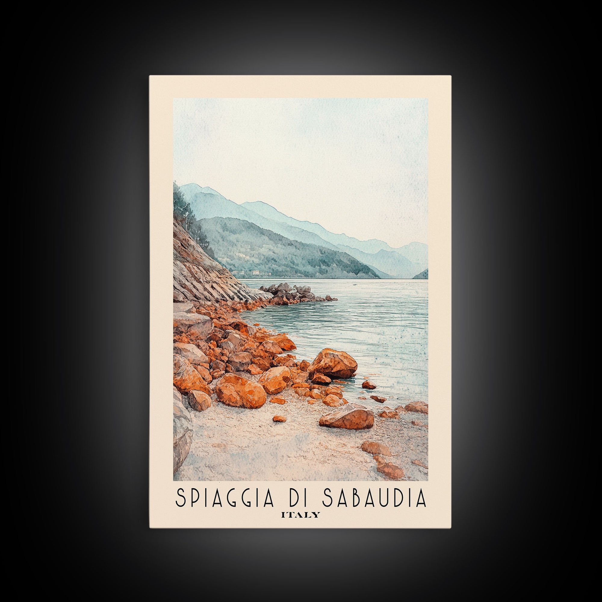 Spiaggia di Sabaudia, Italy Watercolor Beach Print, Vacation Gift, Italy Wall Art, Beach Painting, Beach Decor, Beach Painting