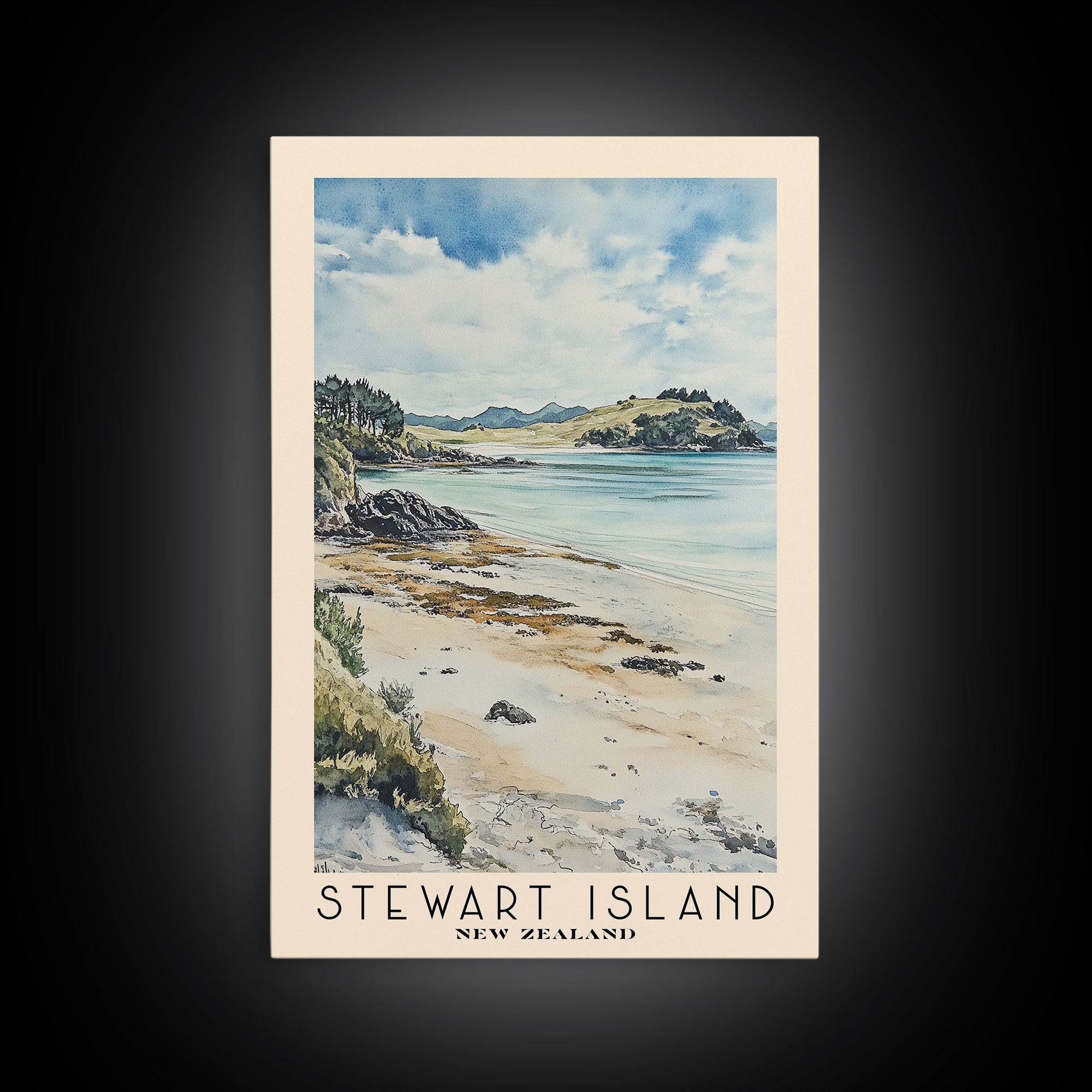 Stewart Island, New Zealand Watercolor Print, Vacation Gift, New Zealand Wall Art, Vacation Wall Art, Vacatation Memories, Beach Decor, Beach Or Lakehouse Art