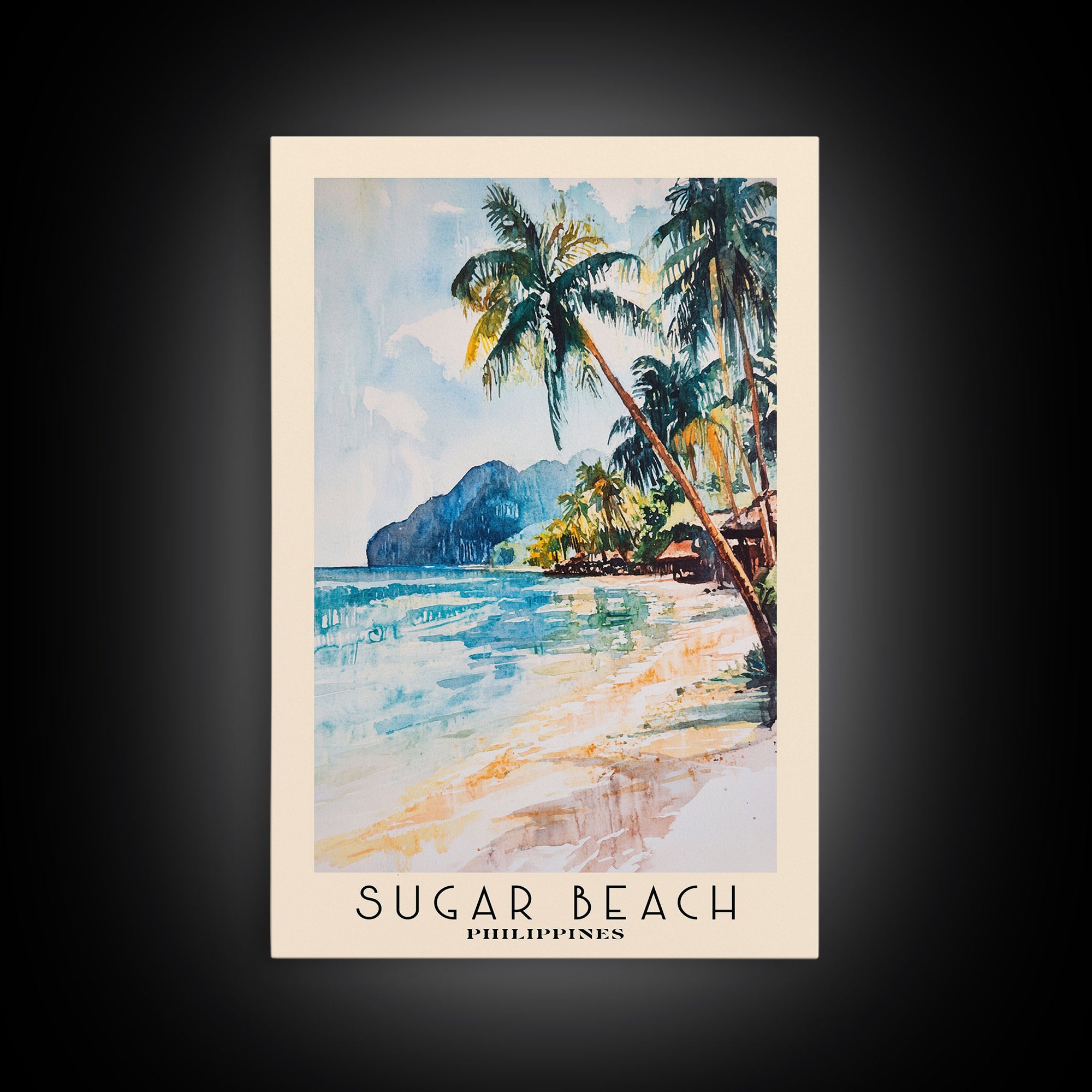 Sugar Beach, Philippines Watercolor Print, Vacation Gift, Philippines Wall Art, Vacation Wall Art, Vacatation Memories, Beach Decor, Beach Or Lakehouse Art