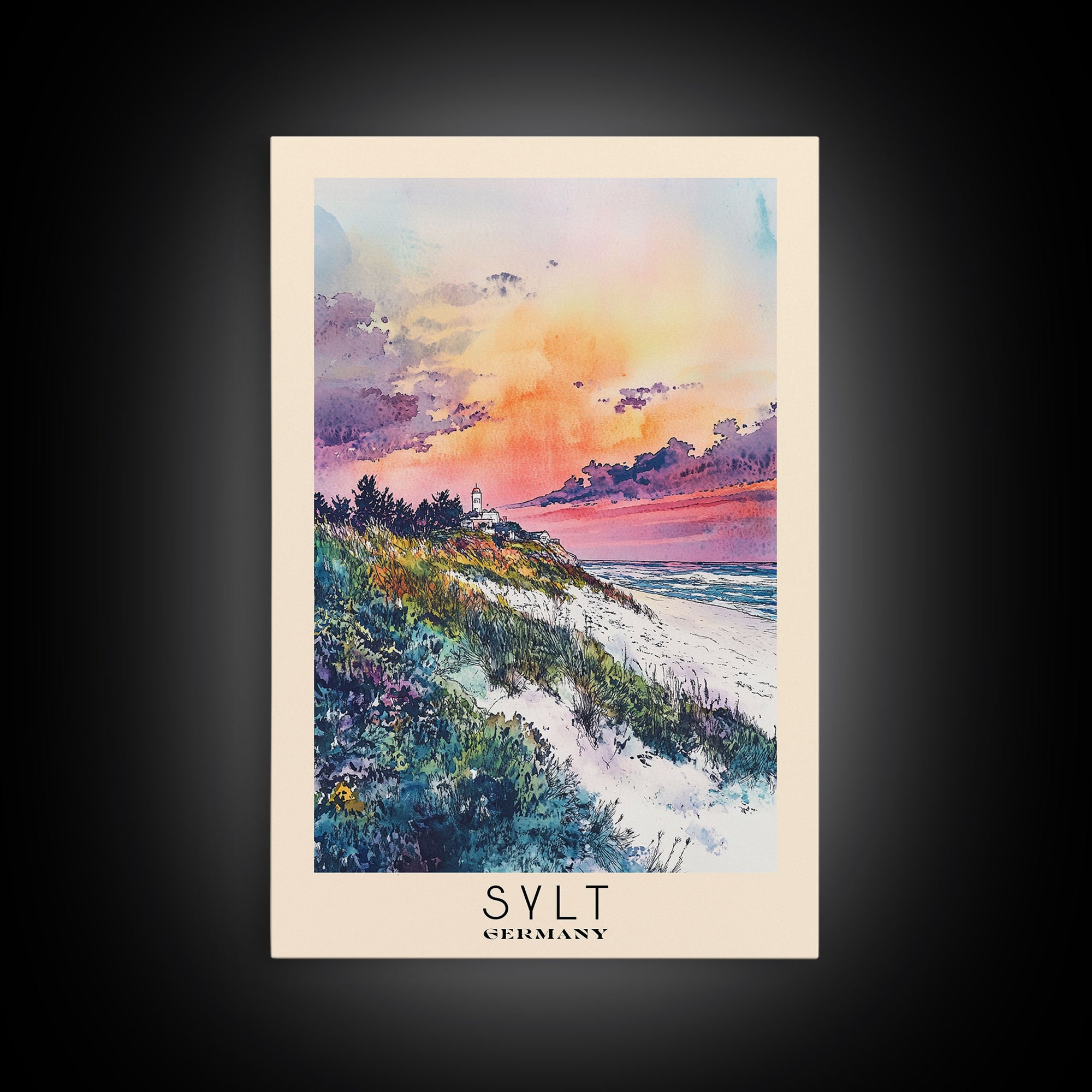 Sylt, Germany Watercolor Print, Vacation Gift, Germany Wall Art, Beach Painting, Beach Decor, Beach Or Lakehouse Art