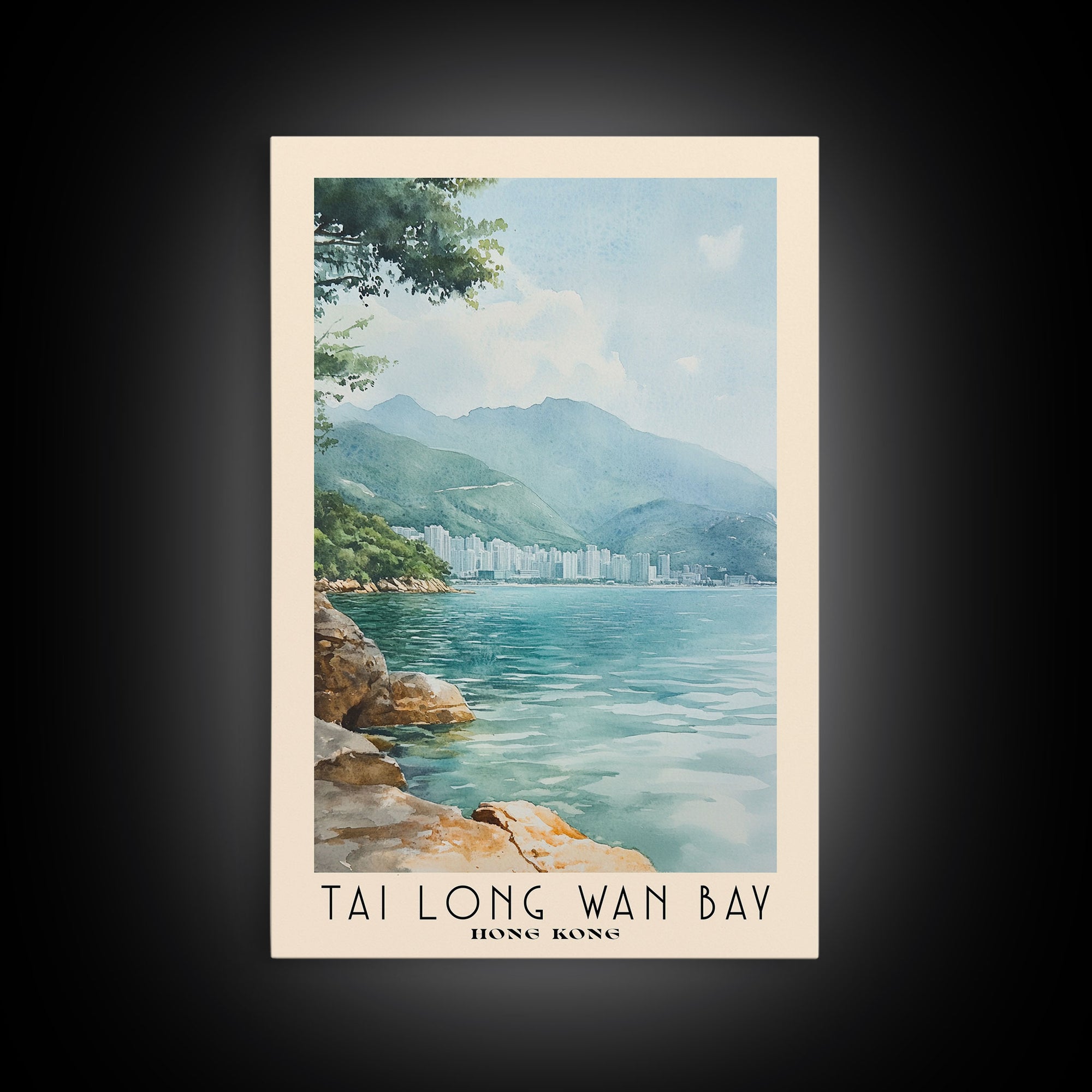 Tai Long Wan Bay, Hong Kong Watercolor Print, Vacation Gift, Hong Kong Wall Art, Beach Painting, Beach Decor, Beach Or Lakehouse Art