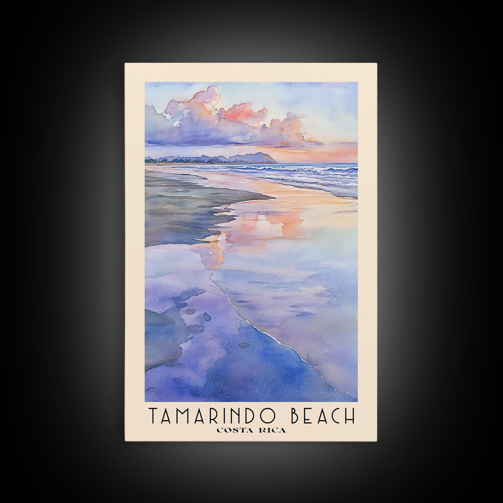 Tamarindo Beach, Costa Rica Watercolor Print, Vacation Gift, Costa Rica Wall Art, Vacation Wall Art, Vacatation Memories, Beach Decor, Beach Or Lakehouse Art