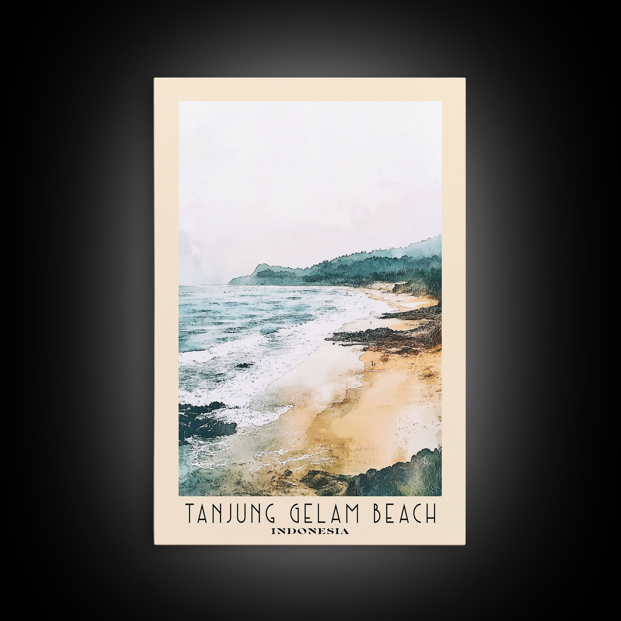 Tanjung Gelam Beach, Indonesia Watercolor Beach Print, Vacation Gift, Indonesia Wall Art, Beach Painting, Beach Decor, Beach Painting