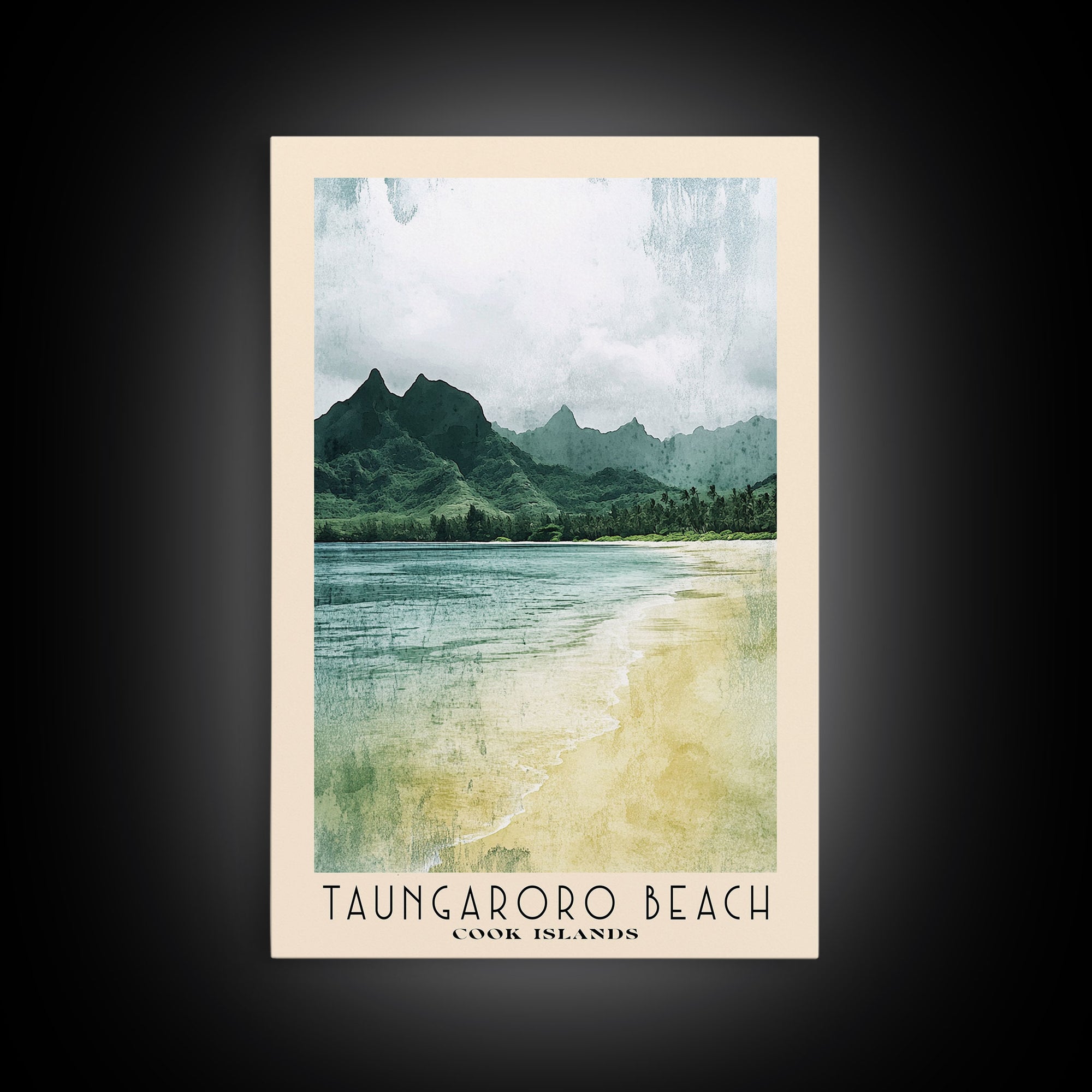 Taungaroro Beach, Cook Islands Watercolor Print, Vacation Gift, Cook Islands Wall Art, Beach Painting, Beach Decor, Beach Or Lakehouse Art