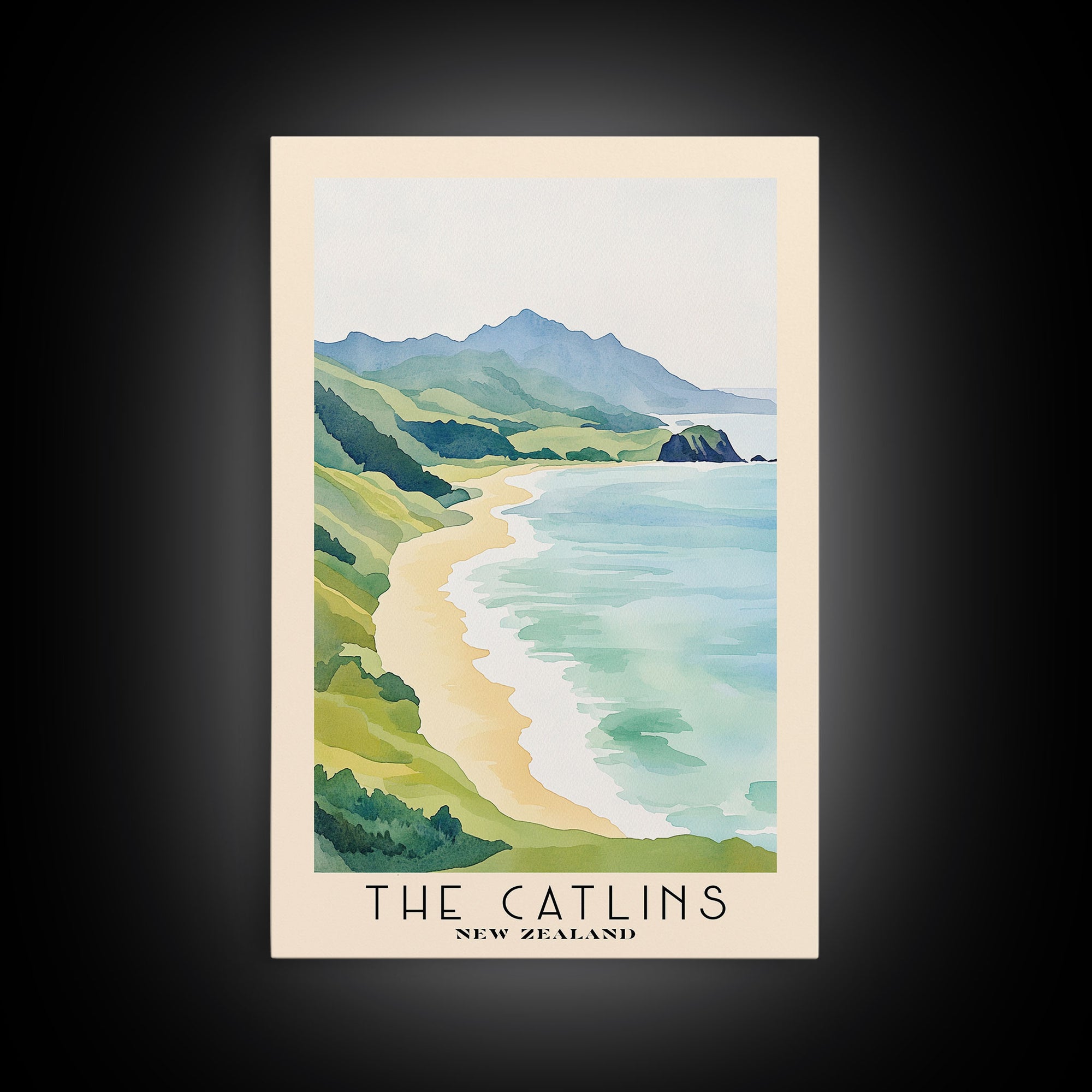 The Catlins, New Zealand Watercolor Print, Vacation Gift, New Zealand Wall Art, Beach Painting, Beach Decor, Beach Or Lakehouse Art