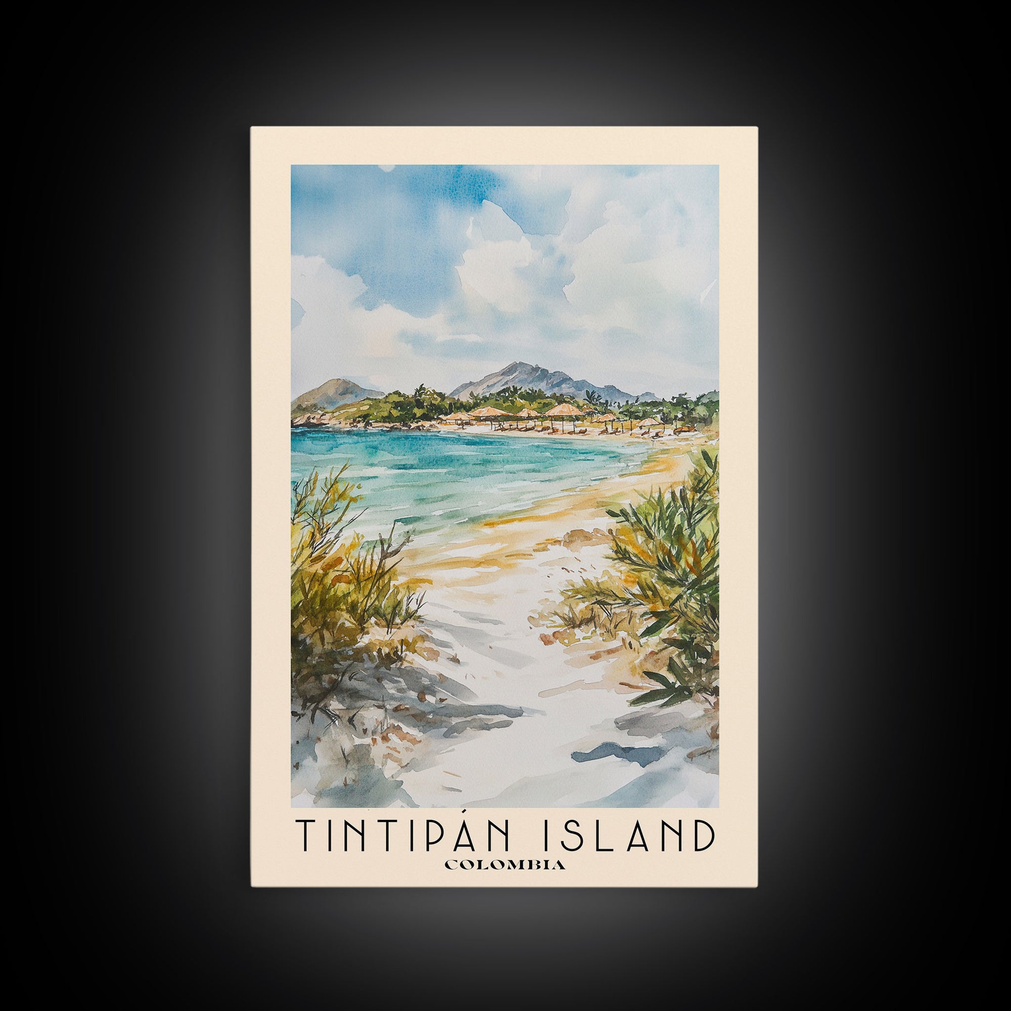 Tintipán Island, Colombia Watercolor Print, Vacation Gift, Colombia Wall Art, Vacation Wall Art, Vacatation Memories, Beach Decor, Beach Or Lakehouse Art