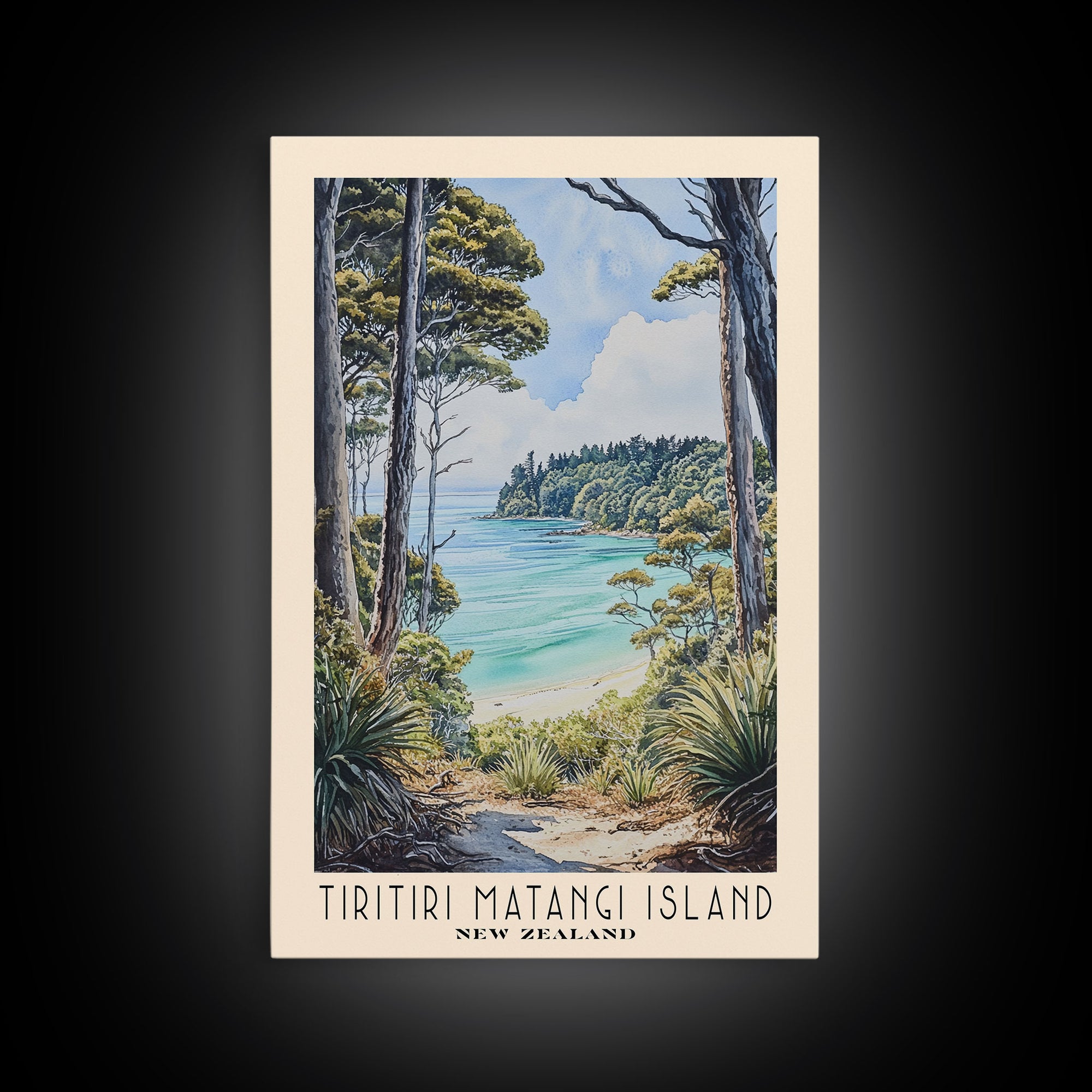 Tiritiri Matangi Island, New Zealand Watercolor Print, Vacation Gift, New Zealand Wall Art, Beach Painting, Beach Decor, Beach Or Lakehouse Art