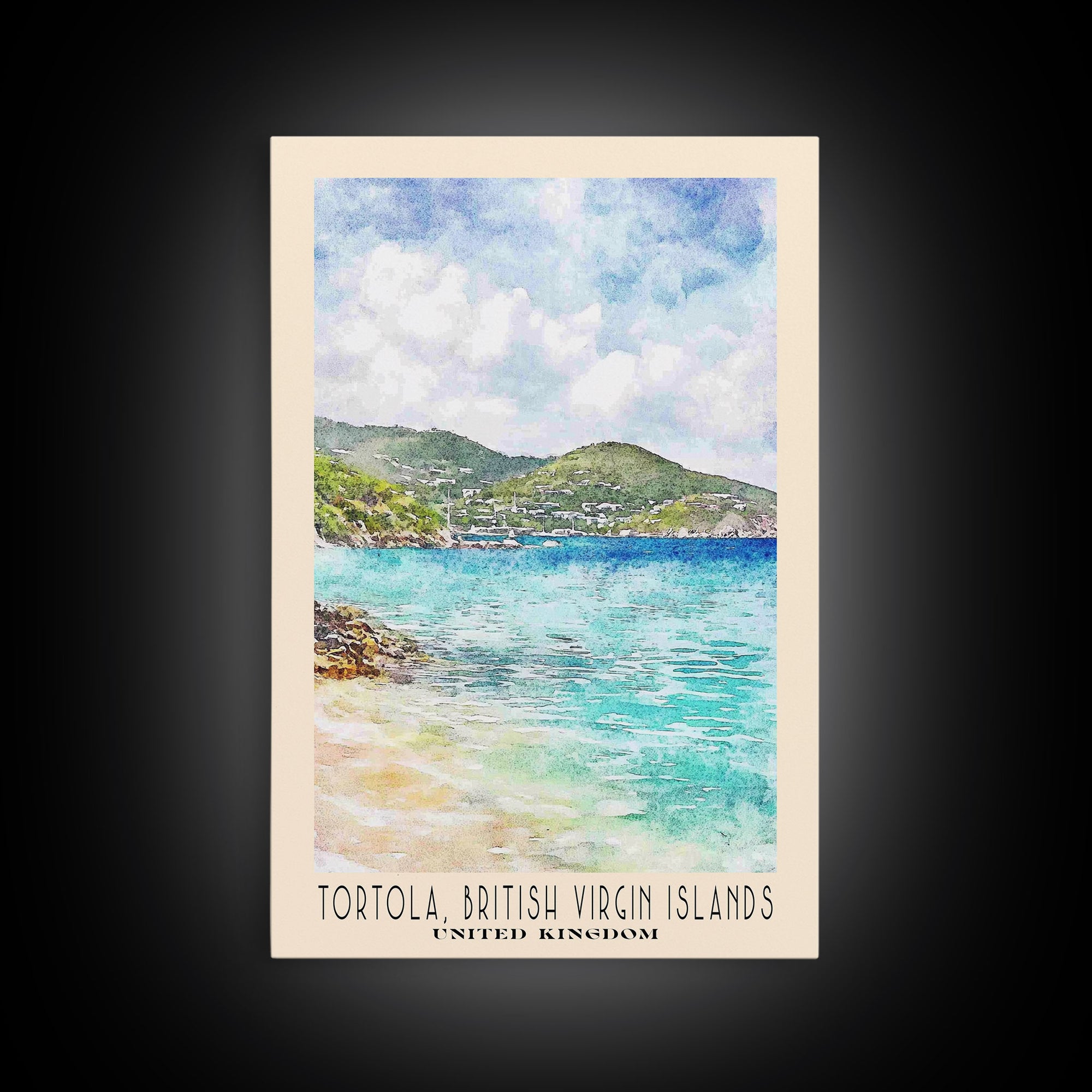 Tortola, British Virgin Islands , United Kingdom Watercolor Print, Vacation Gift, United Kingdom Wall Art, Beach Painting, Beach Decor, Beach Or Lakehouse Art