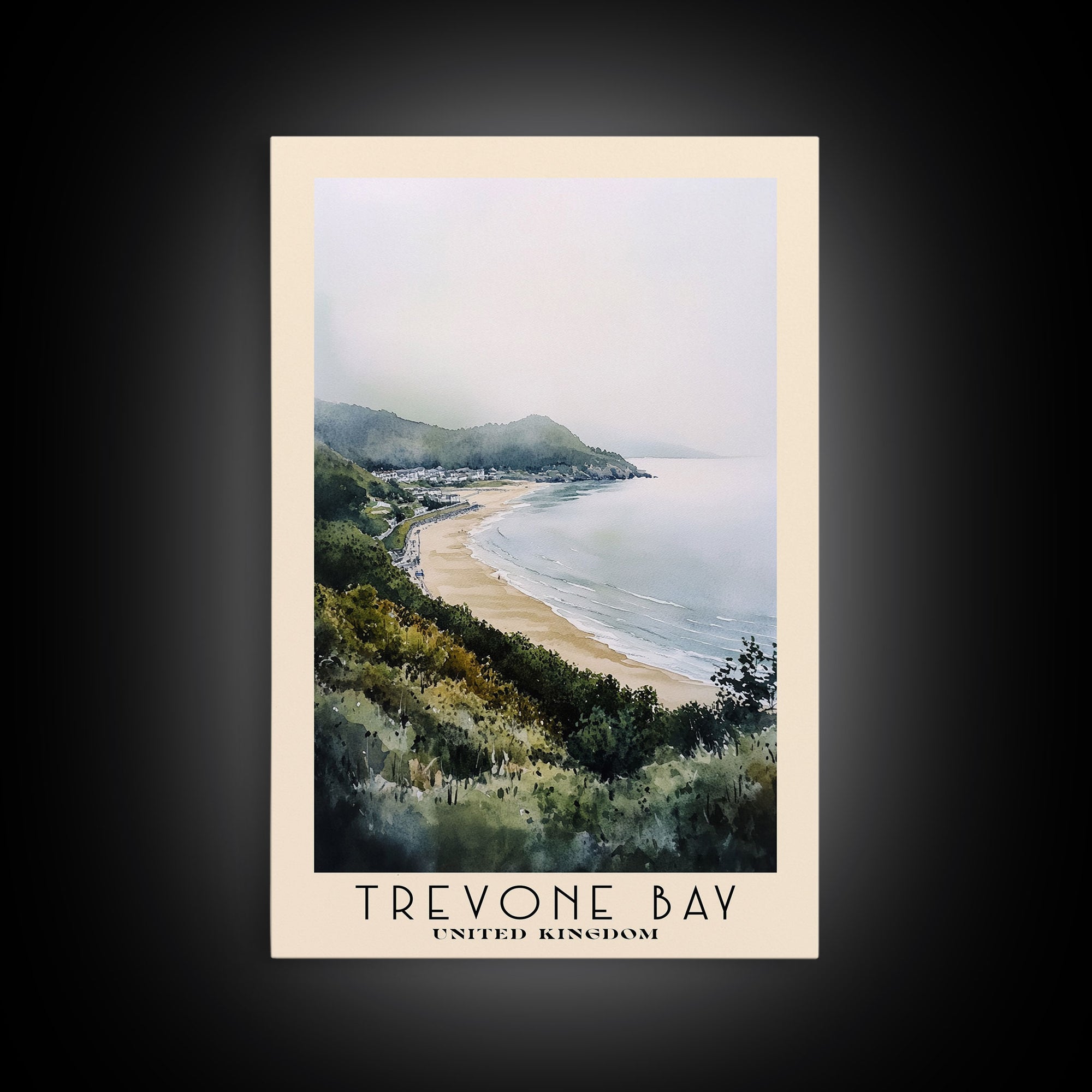 Trevone Bay, United Kingdom Watercolor Print, Vacation Gift, United Kingdom Wall Art, Beach Painting, Beach Decor, Beach Or Lakehouse Art