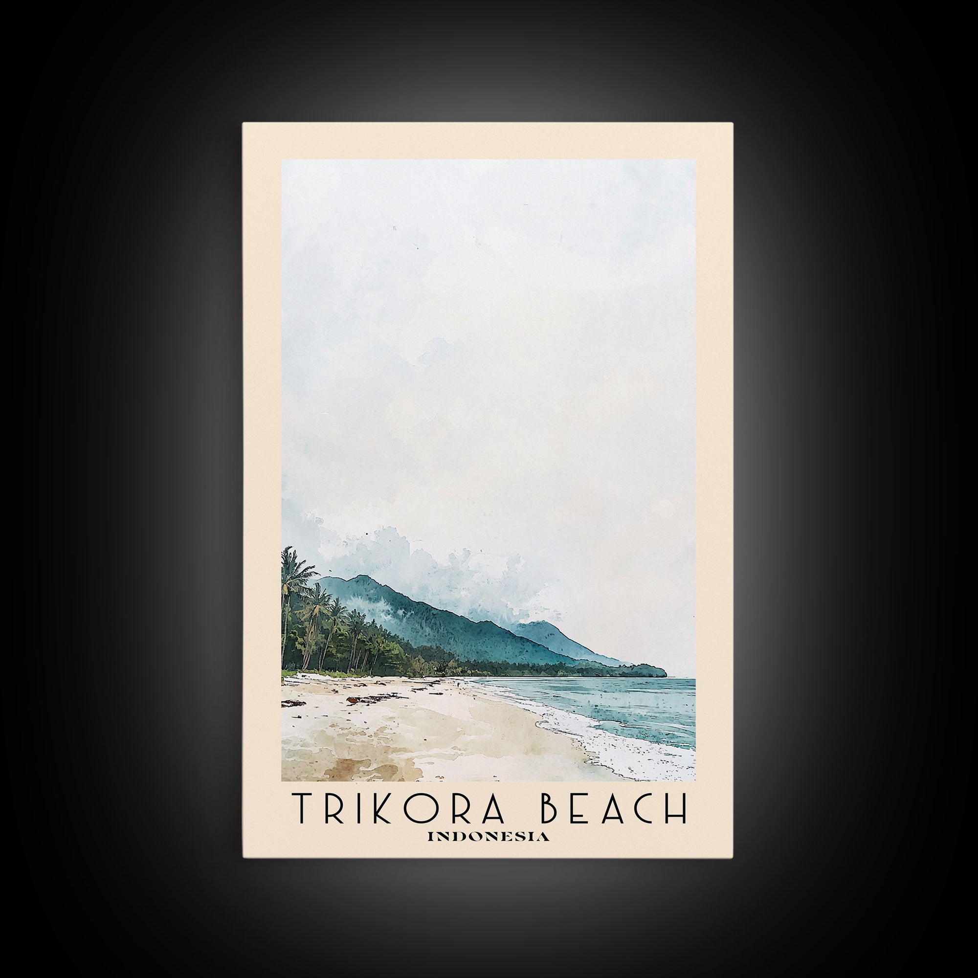 Trikora Beach, Indonesia Watercolor Beach Print, Vacation Gift, Indonesia Wall Art, Beach Painting, Beach Decor, Beach Painting