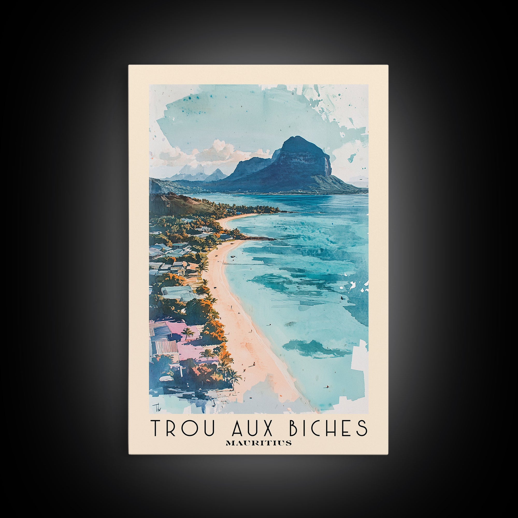 Trou aux Biches, Mauritius Watercolor Print, Vacation Gift, Mauritius Wall Art, Beach Painting, Beach Decor, Beach Or Lakehouse Art