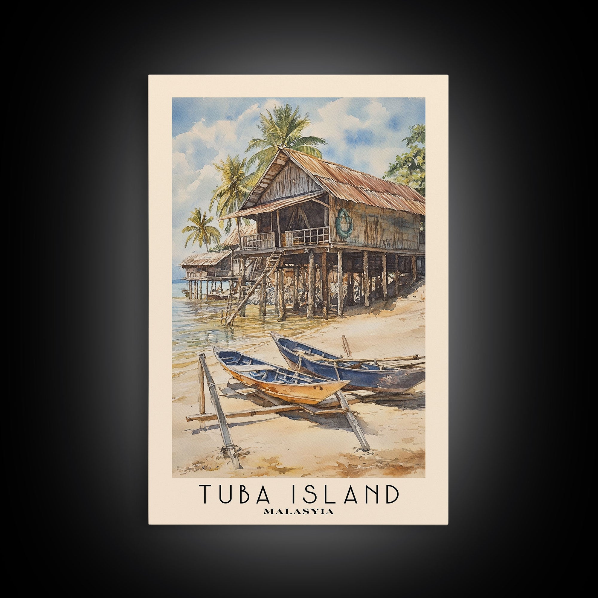 Tuba Island, Malasyia Watercolor Print, Vacation Gift, Malasyia Wall Art, Beach Painting, Beach Decor, Beach Or Lakehouse Art