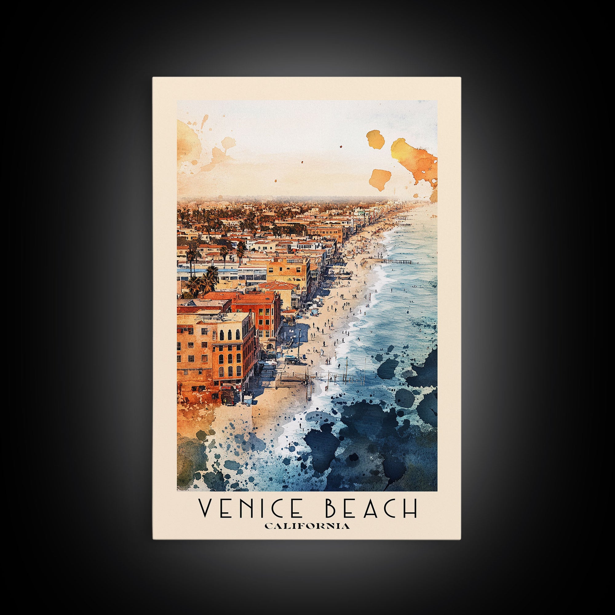 Venice Beach, California Watercolor Print, Vacation Gift, California Wall Art, Vacation Wall Art, Vacatation Memories, Beach Decor, Beach Or Lakehouse Art