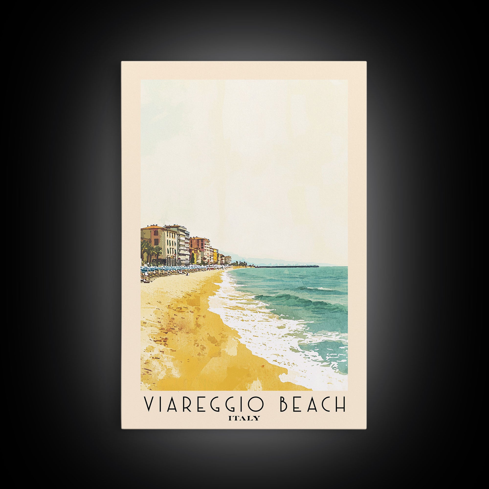 Viareggio Beach, Italy Watercolor Beach Print, Vacation Gift, Italy Wall Art, Beach Painting, Beach Decor, Beach Painting