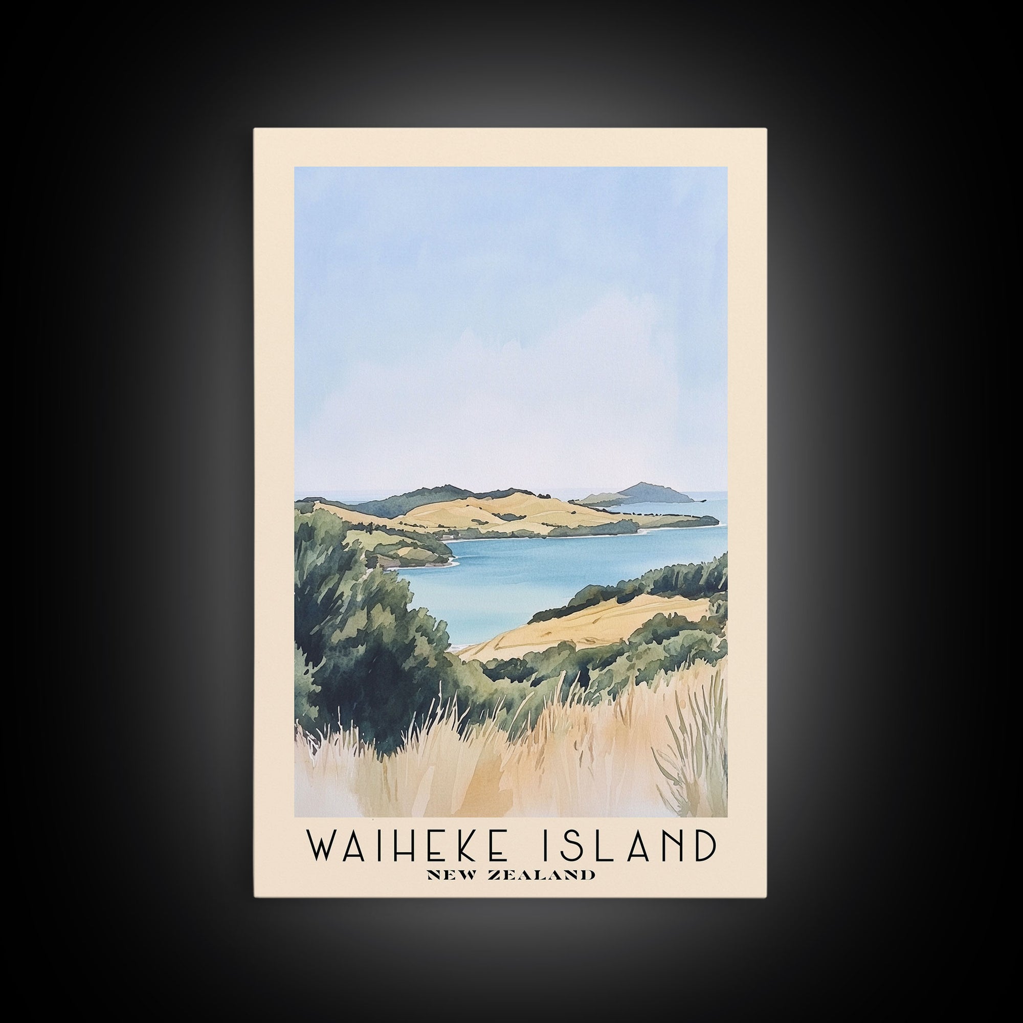 Waiheke Island, New Zealand Watercolor Print, Vacation Gift, New Zealand Wall Art, Vacation Wall Art, Vacatation Memories, Beach Decor, Beach Or Lakehouse Art