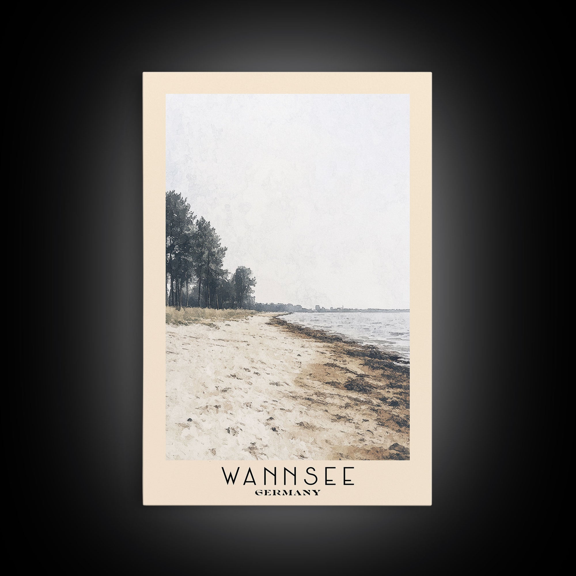 Wannsee, Germany Watercolor Print, Vacation Gift, Germany Wall Art, Vacation Wall Art, Vacatation Memories, Beach Decor, Beach Or Lakehouse Art