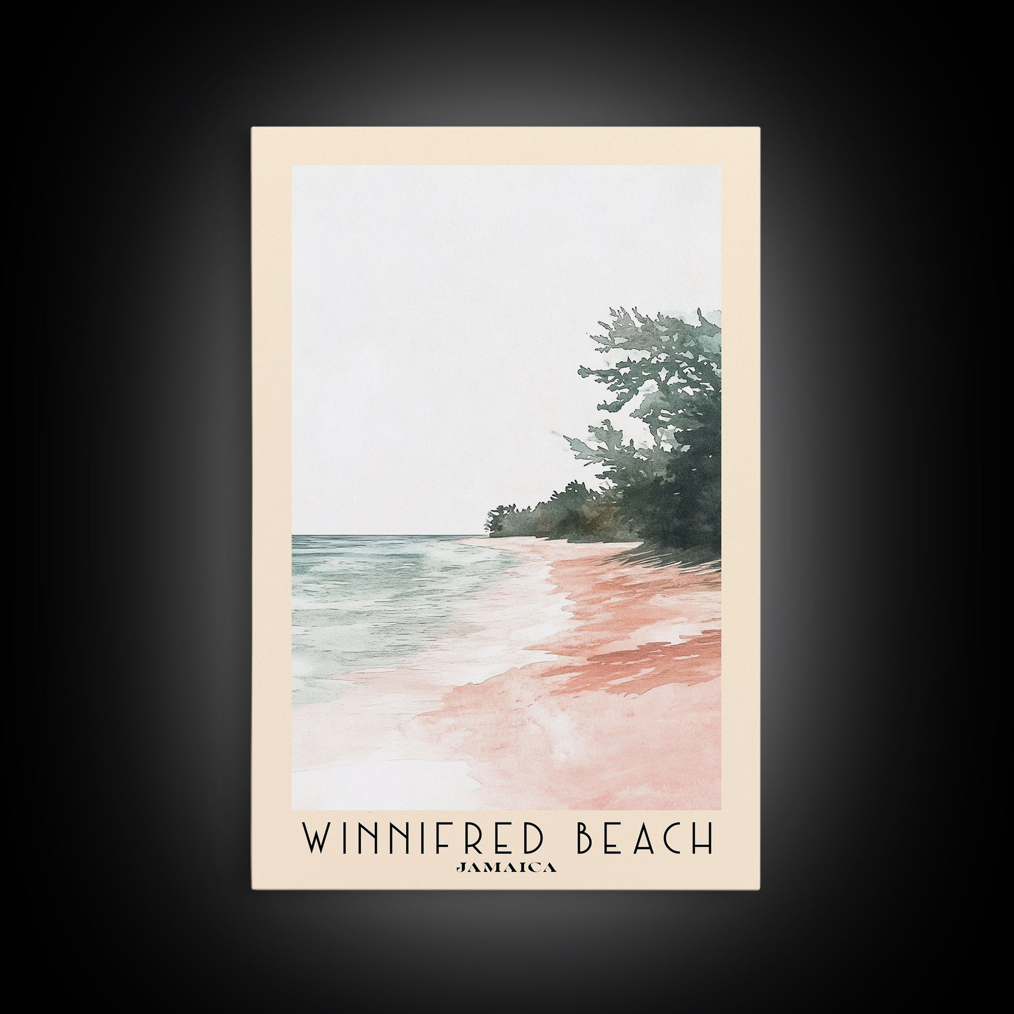 Winnifred Beach, Jamaica Watercolor Print, Vacation Gift, Jamaica Wall Art, Vacation Wall Art, Vacatation Memories, Beach Decor, Beach Or Lakehouse Art