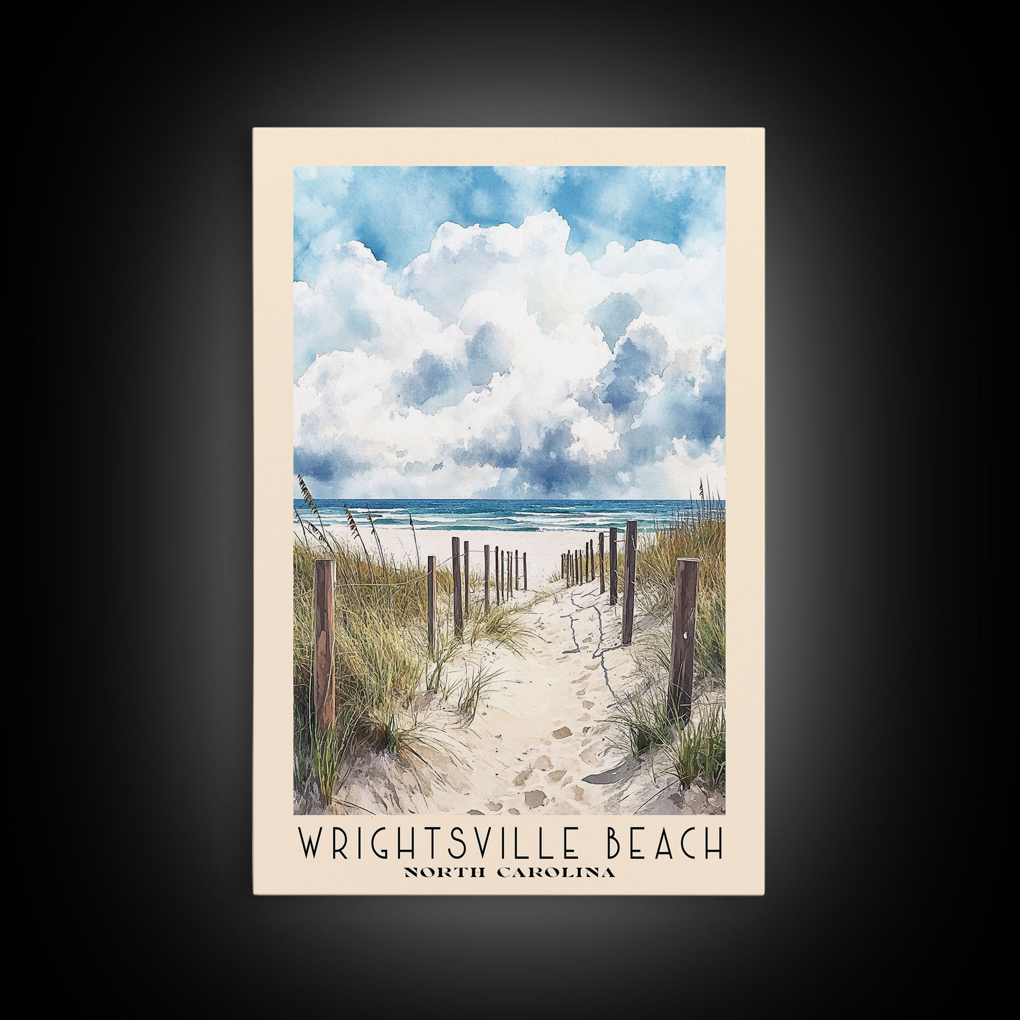 Wrightsville Beach, North Carolina Watercolor Print, Vacation Gift, North Carolina Wall Art, Beach Painting, Beach Decor, Beach Or Lakehouse Art