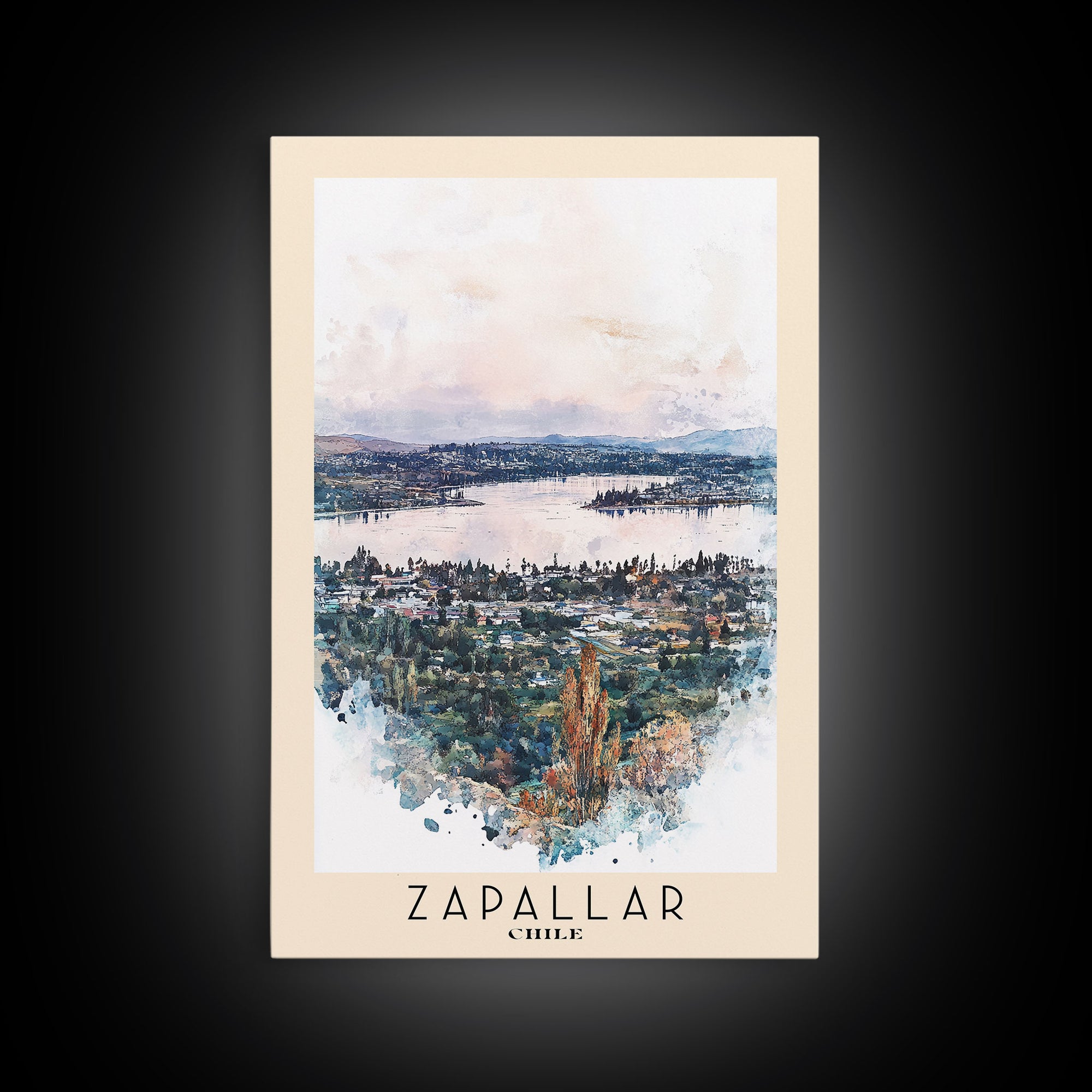 Zapallar, Chile Watercolor Print, Vacation Gift, Chile Wall Art, Vacation Wall Art, Vacatation Memories, Beach Decor, Beach Or Lakehouse Art