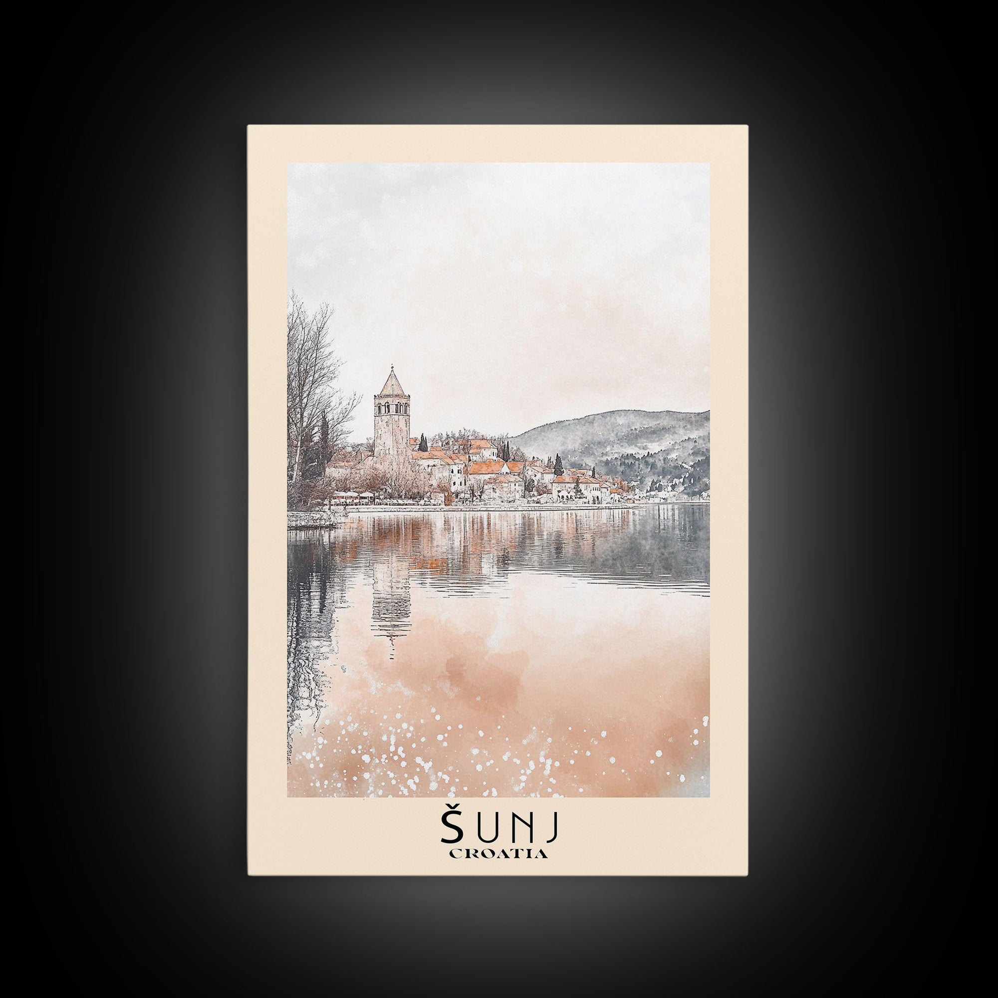 Šunj, Croatia Watercolor Print, Vacation Gift, Croatia Wall Art, Vacation Wall Art, Vacatation Memories, Beach Decor, Beach Or Lakehouse Art