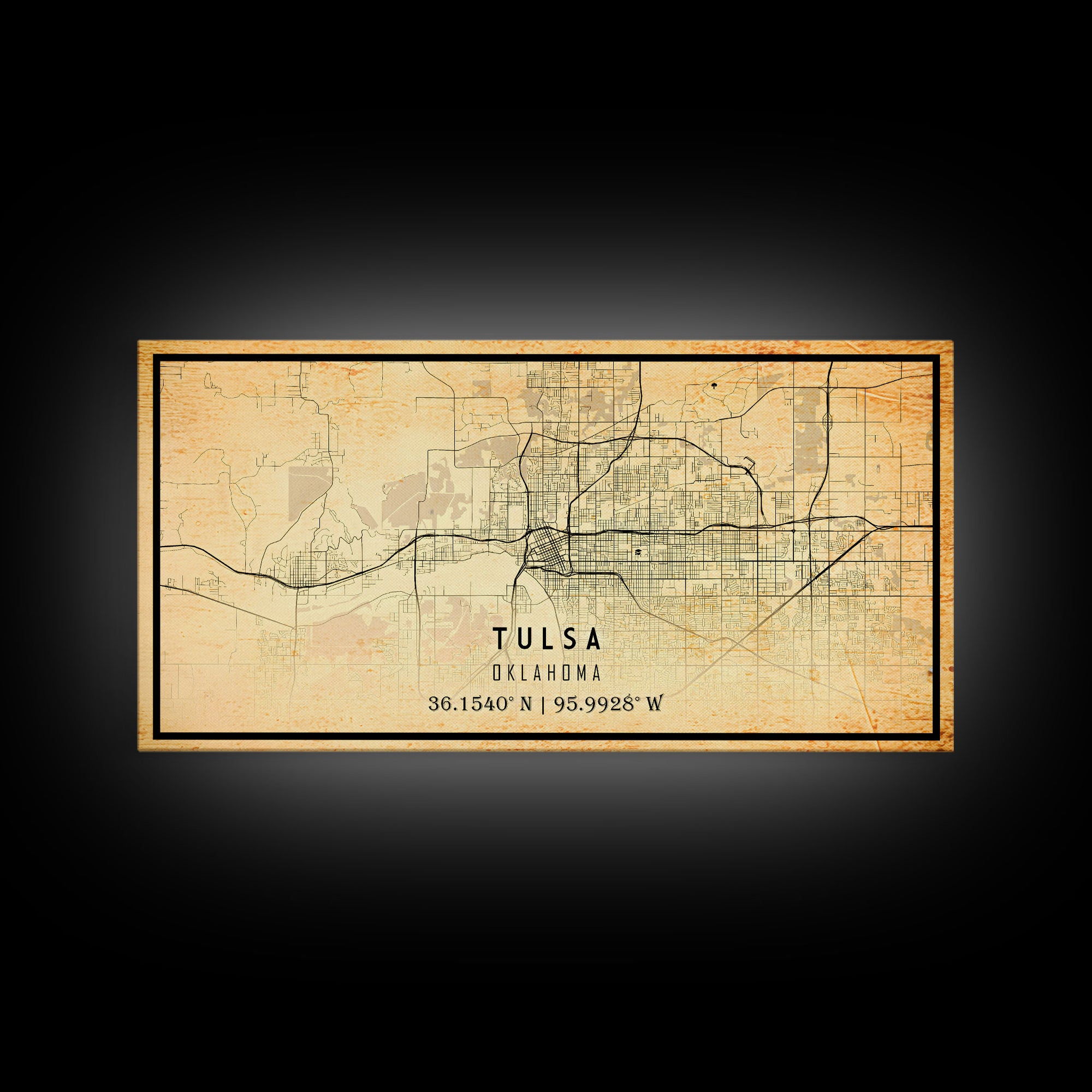 Tulsa Map Art - Oklahoma - Custom Tulsa City Streets Map Print -  University of Tulsa - Home Office Decor Tulsa Map Decor Oklahoma Wall Art