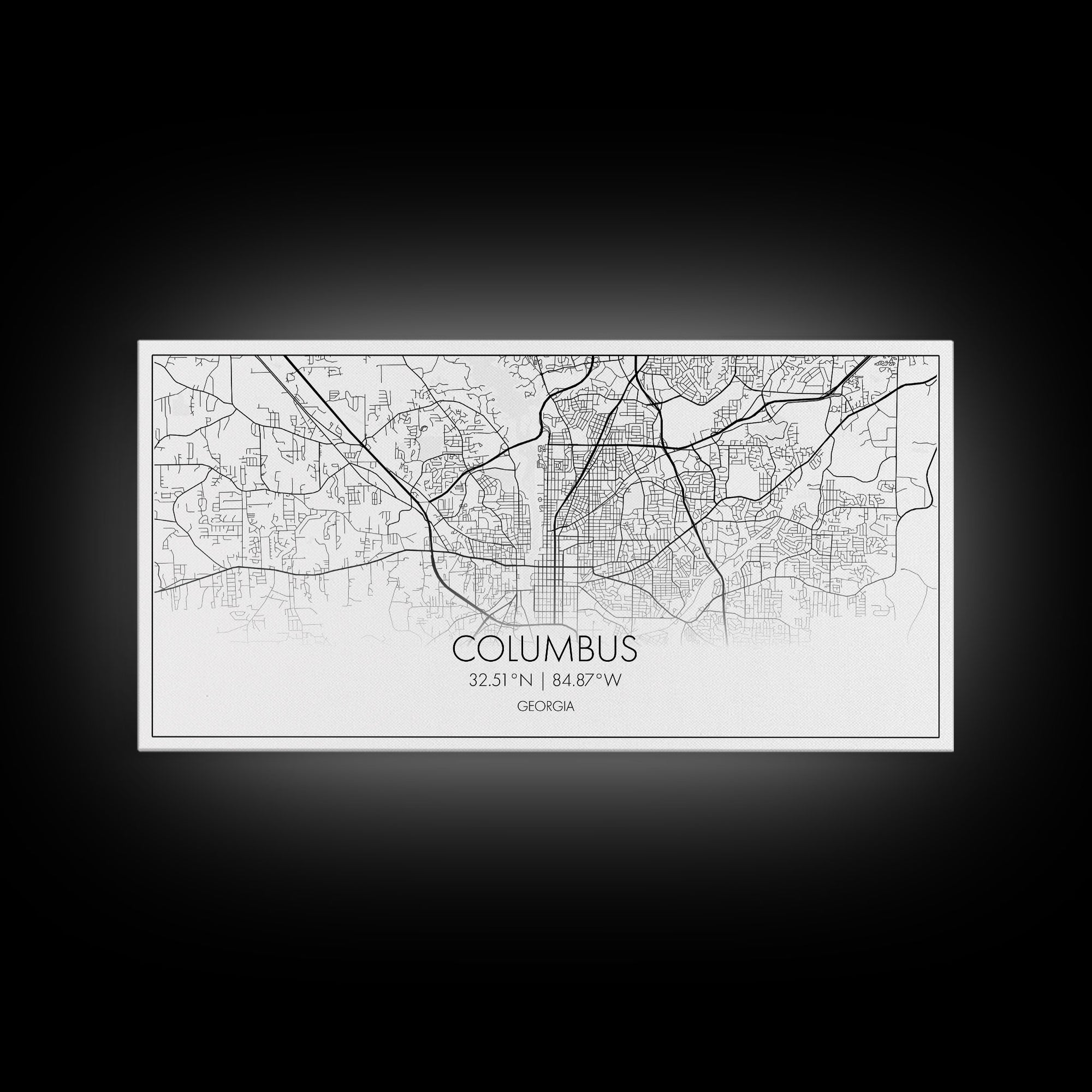 Columbus Street Map, Georgia Map, Map Print, Modern Art, Wall Art, Canvas Art, Couple Wall Décor, Bedroom Décor Man, Appreciation Gift