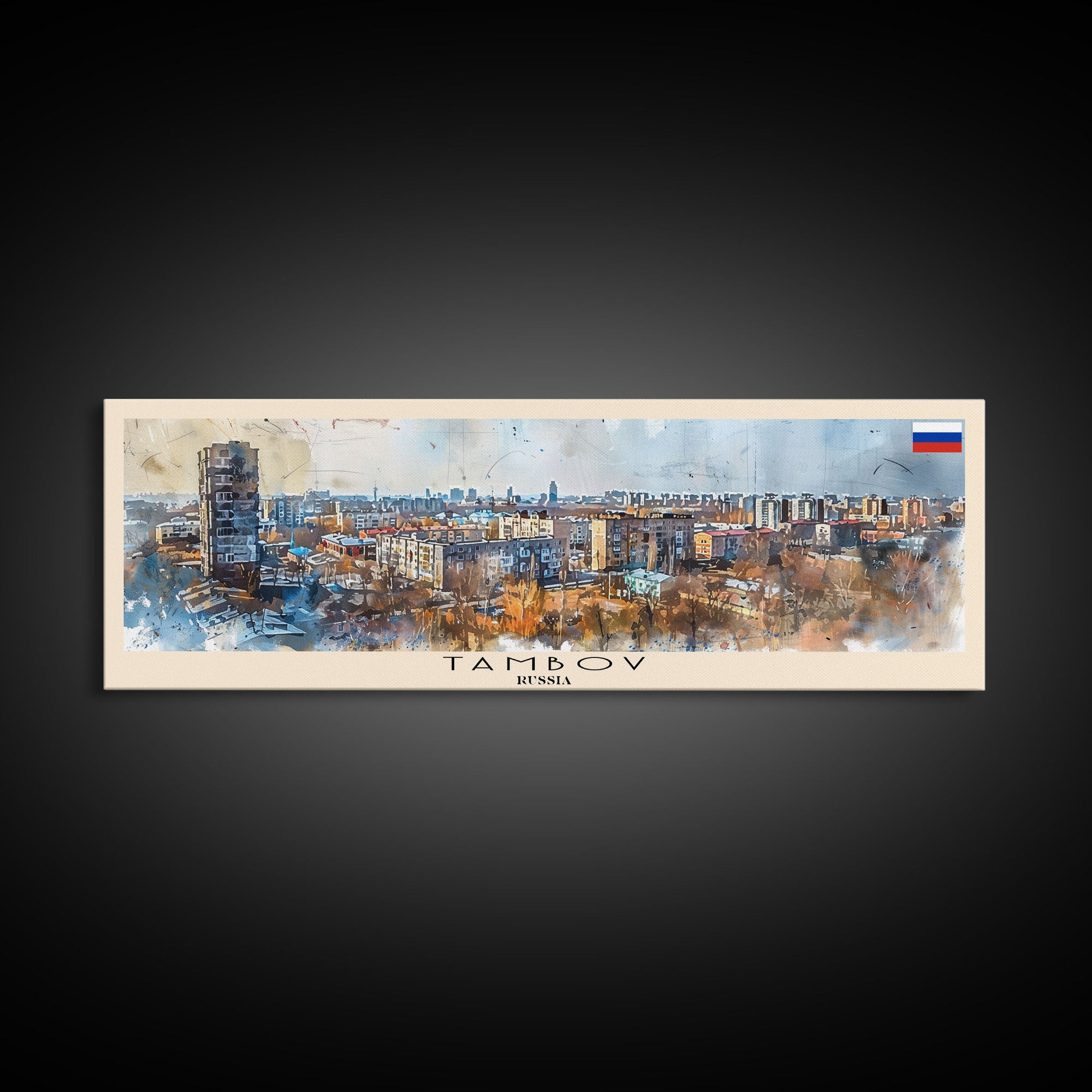 Tambov Russia Wall Art, Panoramic Travel Poster, Panoramic Framed Canvas Print, City Wall Art, Wall Hanging Home Decor, Travel Art