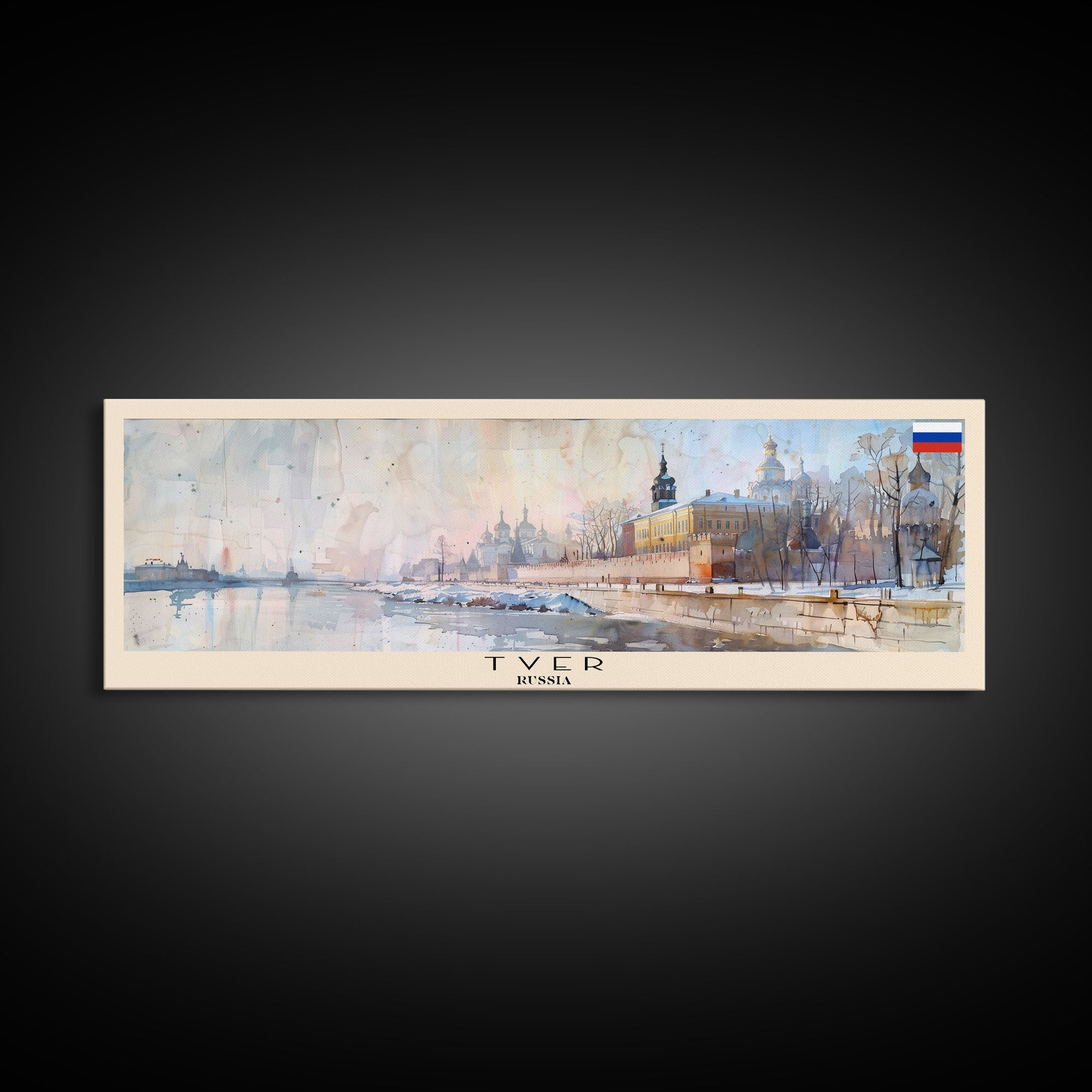 Tver Russia Travel Art, City Art, Framed Canvas Print or Metal Wall Art, Europe Travel Poster, Panoramic Wall Art, Extra Wide Wall Art