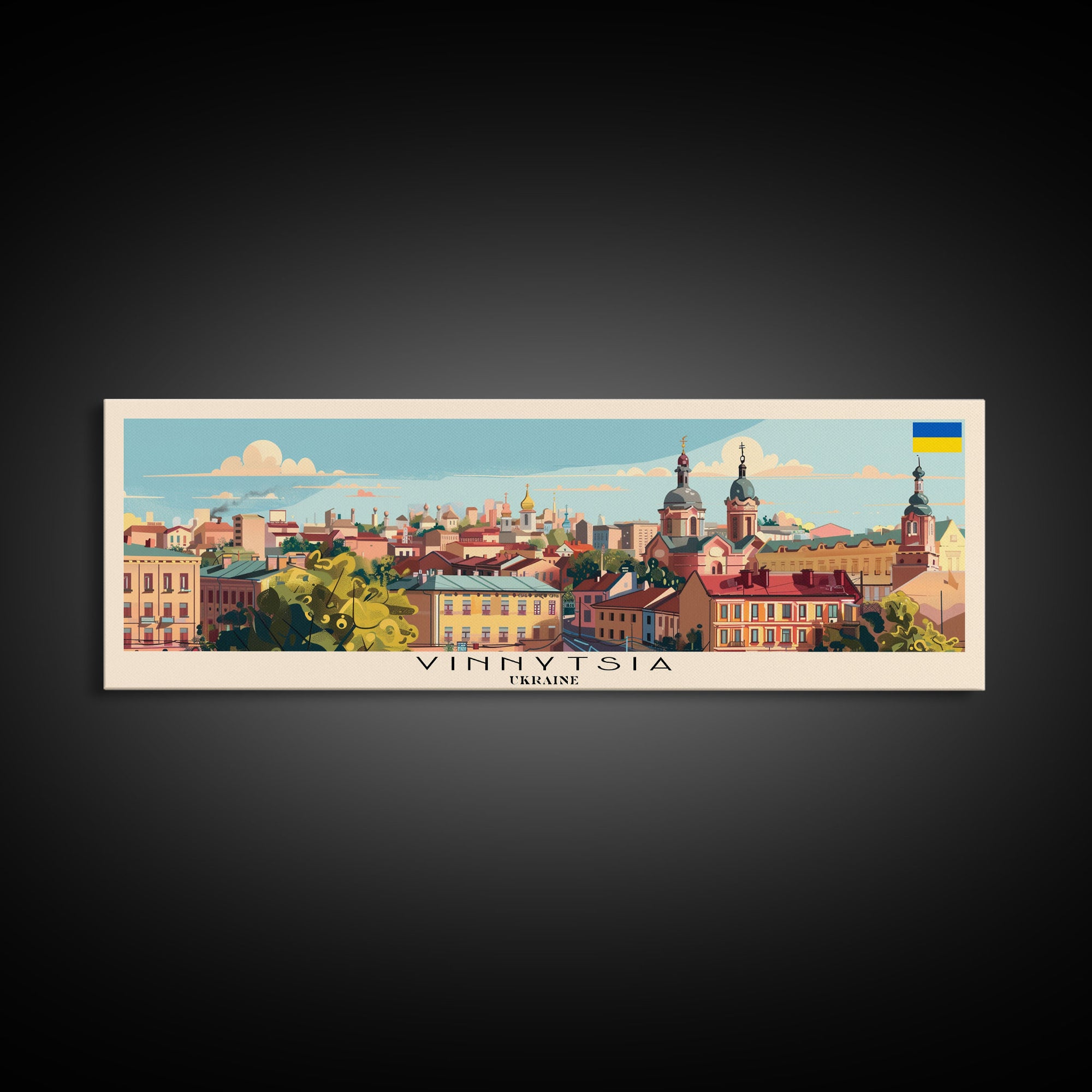 Vinnytsia Ukraine Travel Print Wall Art, Panoramic City Art, Travel Art, Wall Decor, Vacation Gift, Framed Canvas Print Or Metal Art