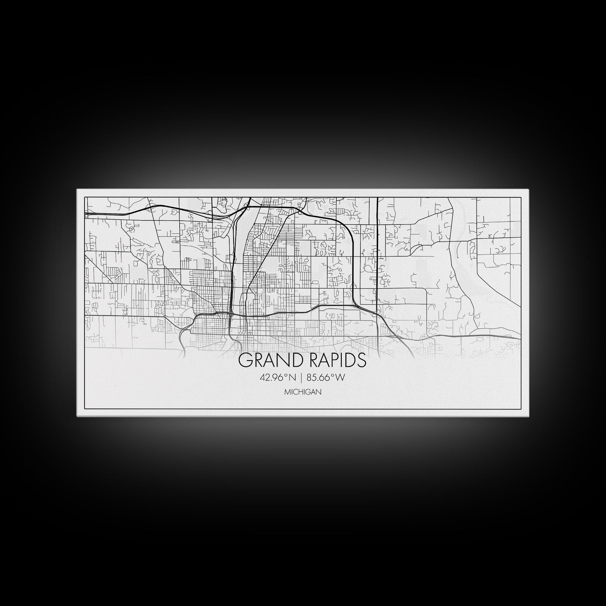 Grand Rapids City Map, Michigan Map, Map Art, Minimalist Art, Wall Art, Canvas Art, Graduation Gift, Modern Farmhouse Wall Art, Office Art