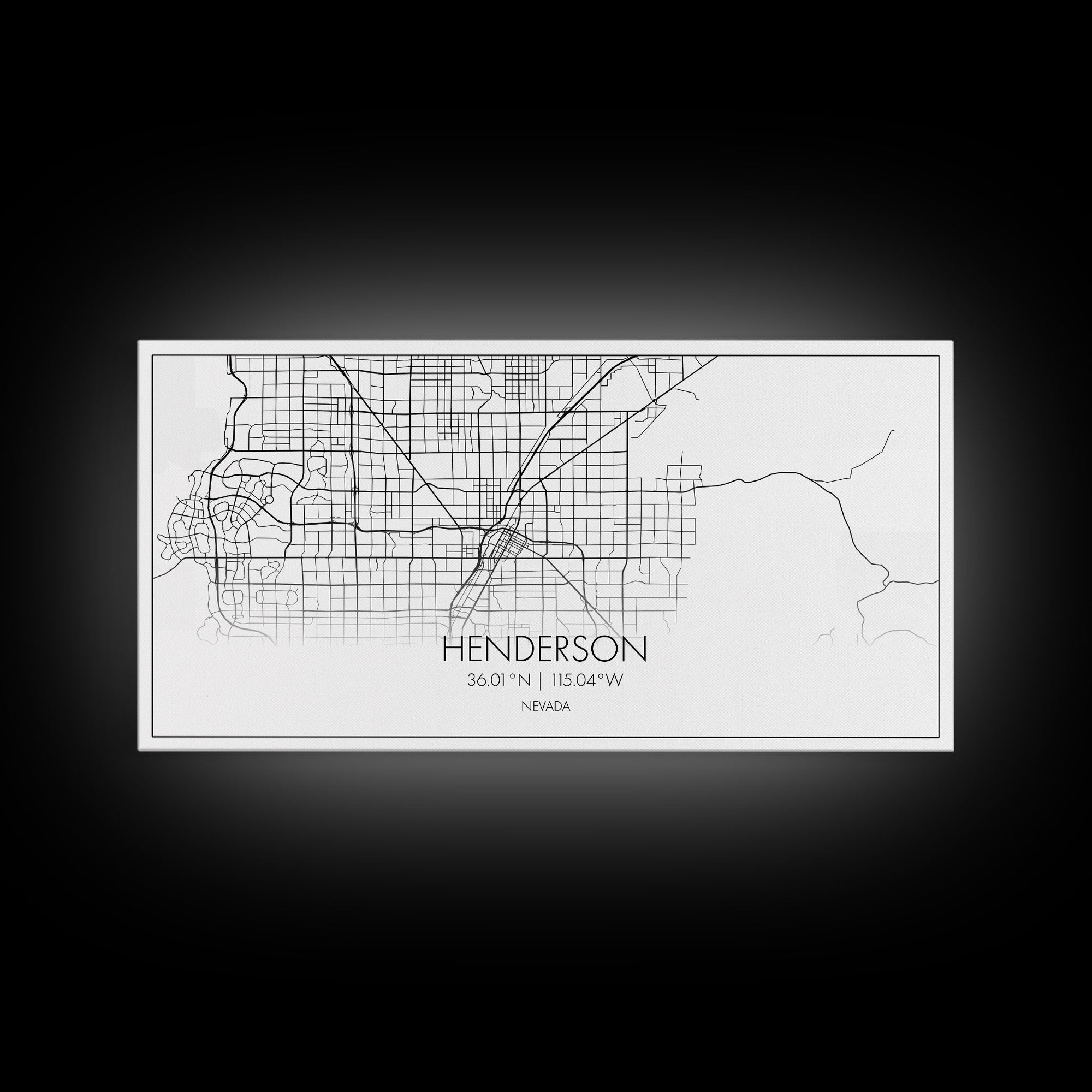 Henderson City Map, Nevada Map, Map Art, Minimalist Art, Wall Art, Canvas Art, Office Art, Cabin Gifts, Hanging Wall Décor, Trendy Wall Art