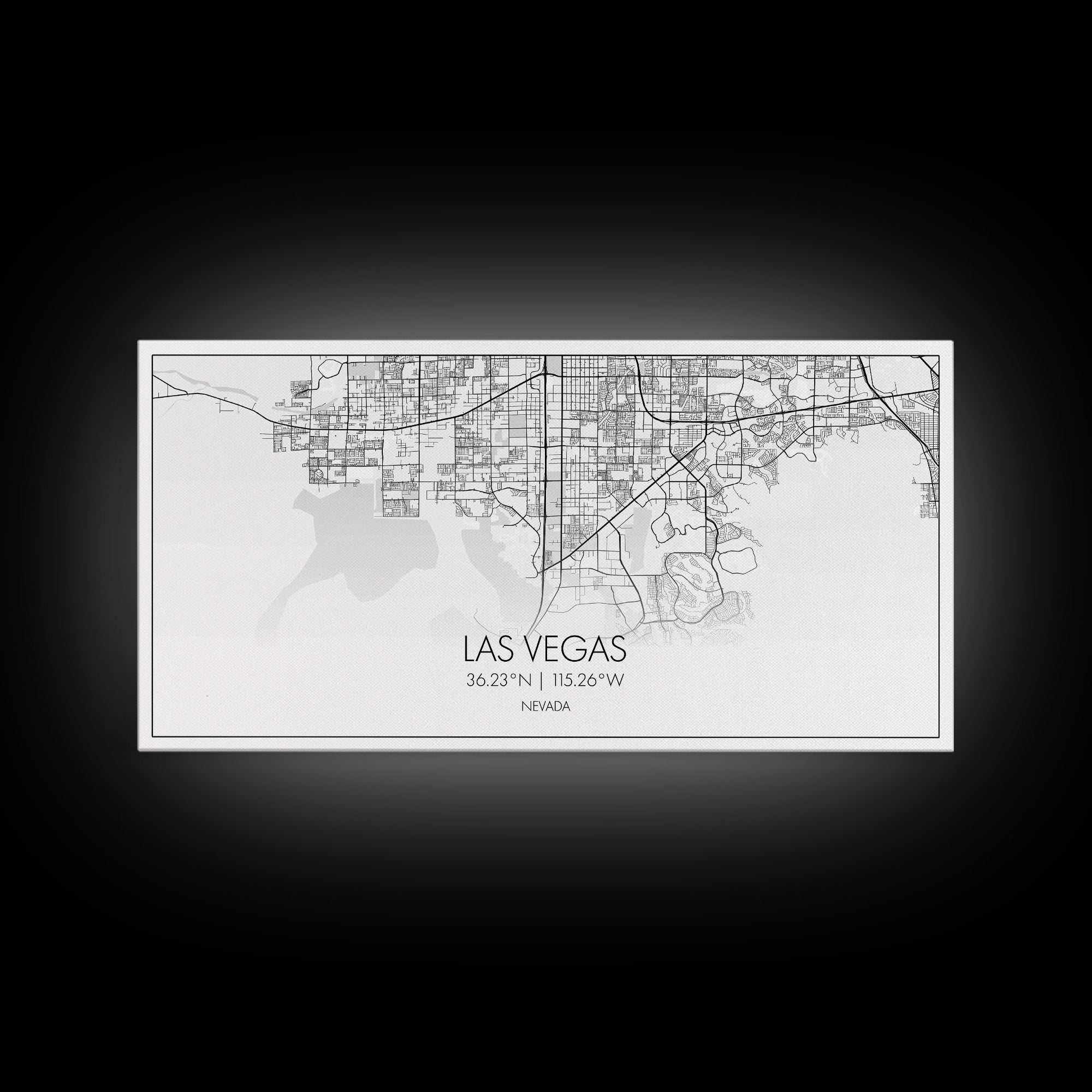 Las Vegas City Map, Nevada Map, Map Art, Modern Art, Wall Art, Canvas Art, Rustic Wall Décor, Minimalist Wall Art, Anniversary Gift, Office